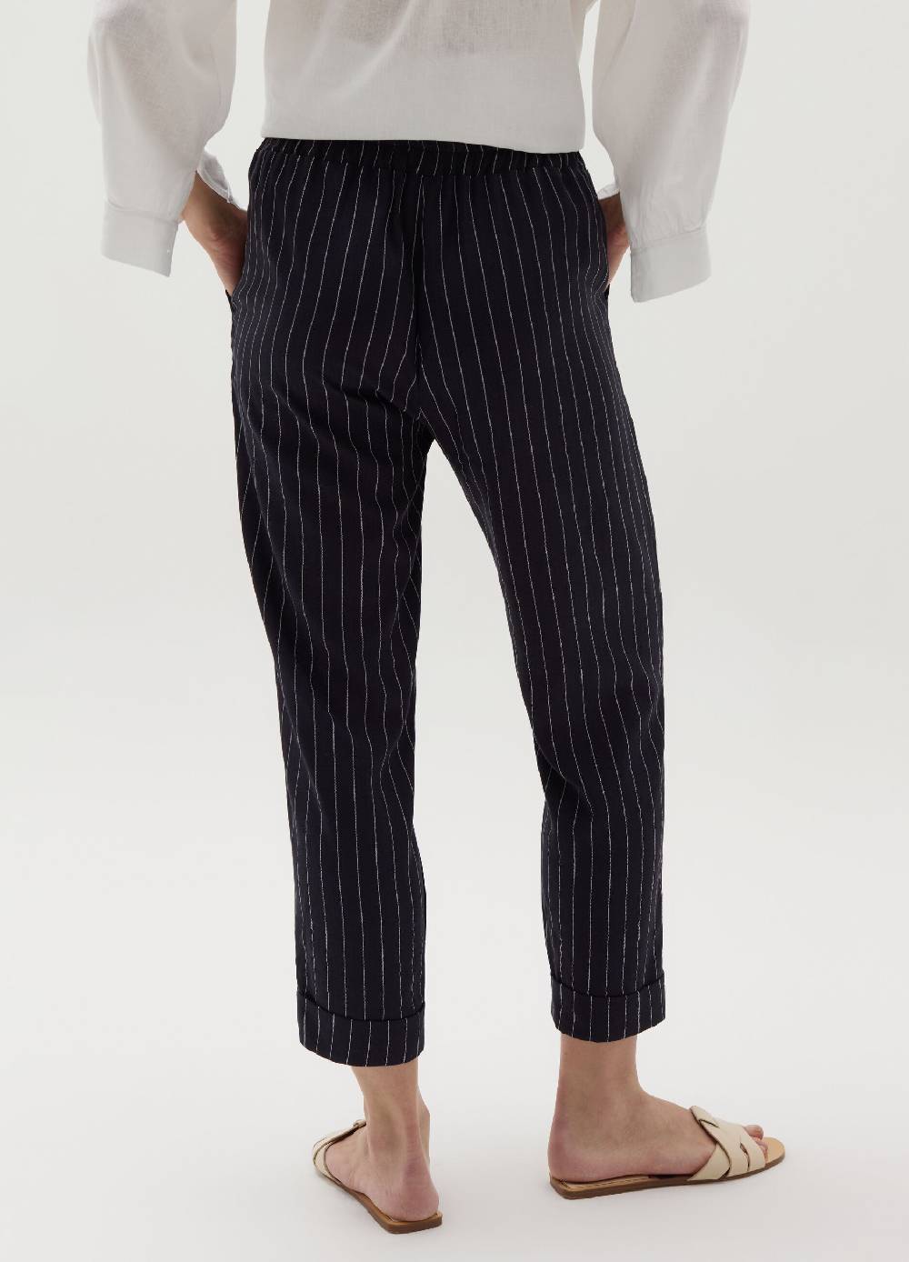 Ovs Pantalone A Sigaretta Gessato Crop