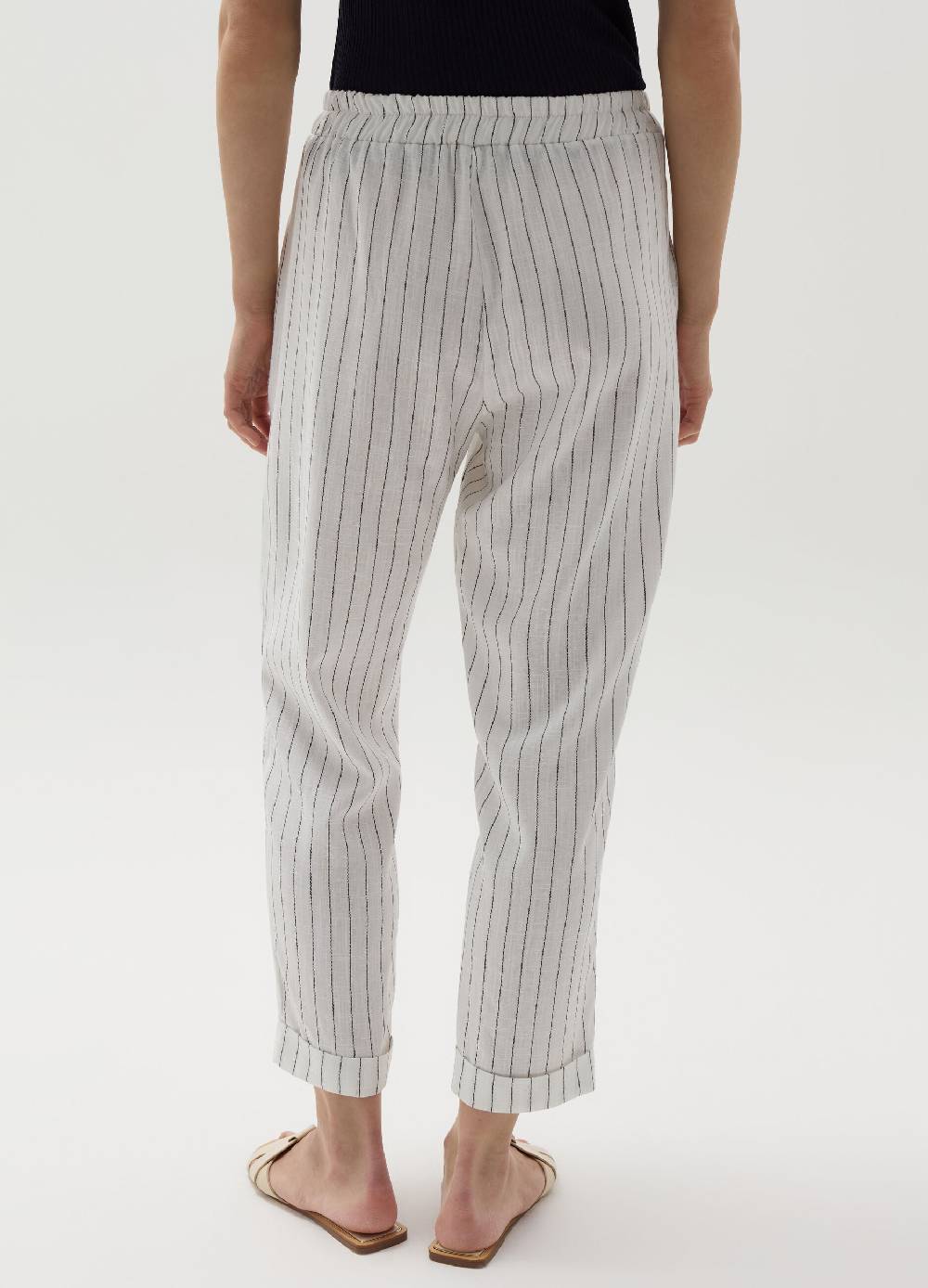 Ovs Pantalone A Sigaretta Gessato Crop