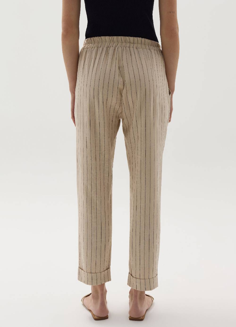 Ovs Pantalone A Sigaretta Gessato Crop