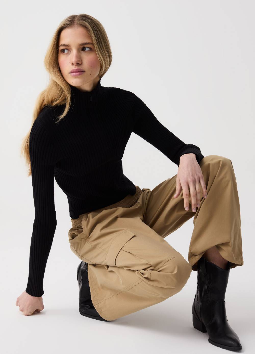 Ovs Pantalone cargo in popeline