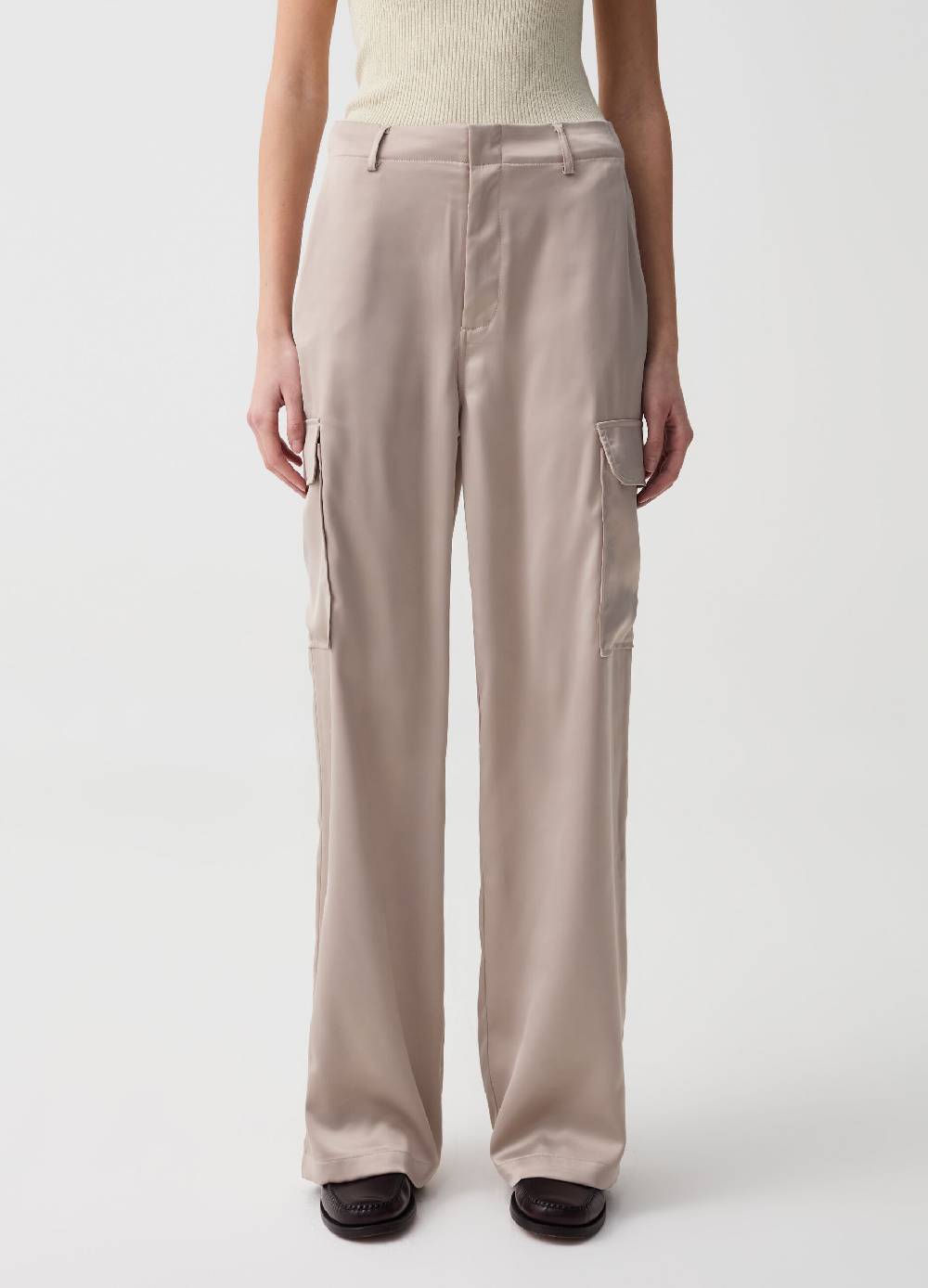 Ovs Pantalone Cargo In Satin