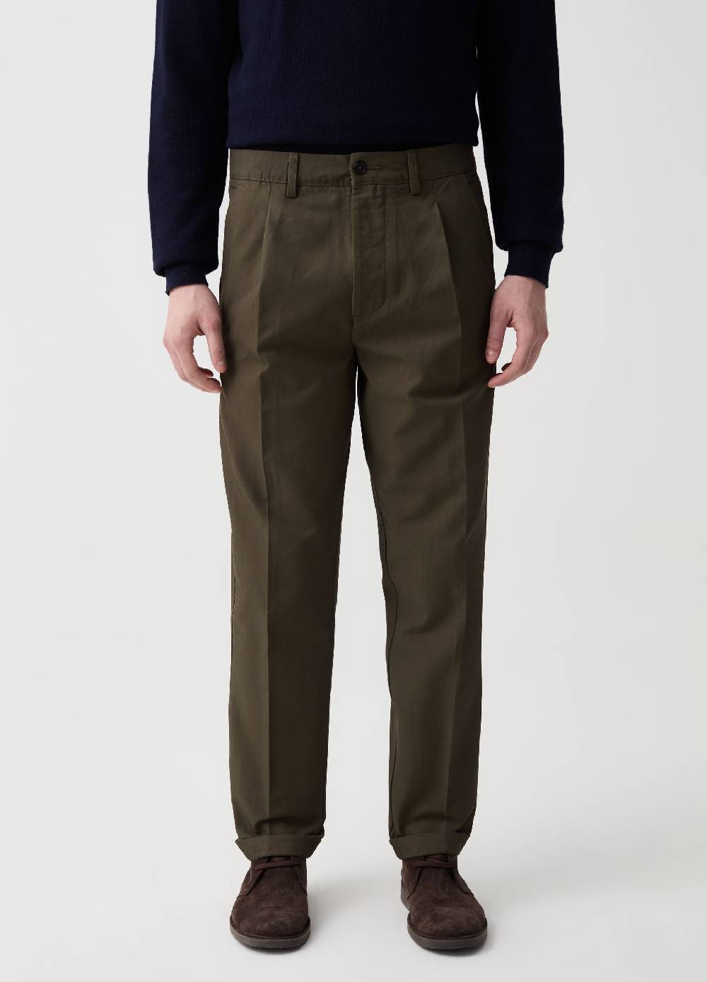 Ovs Pantalone Chino Con Pinces E Risvolti