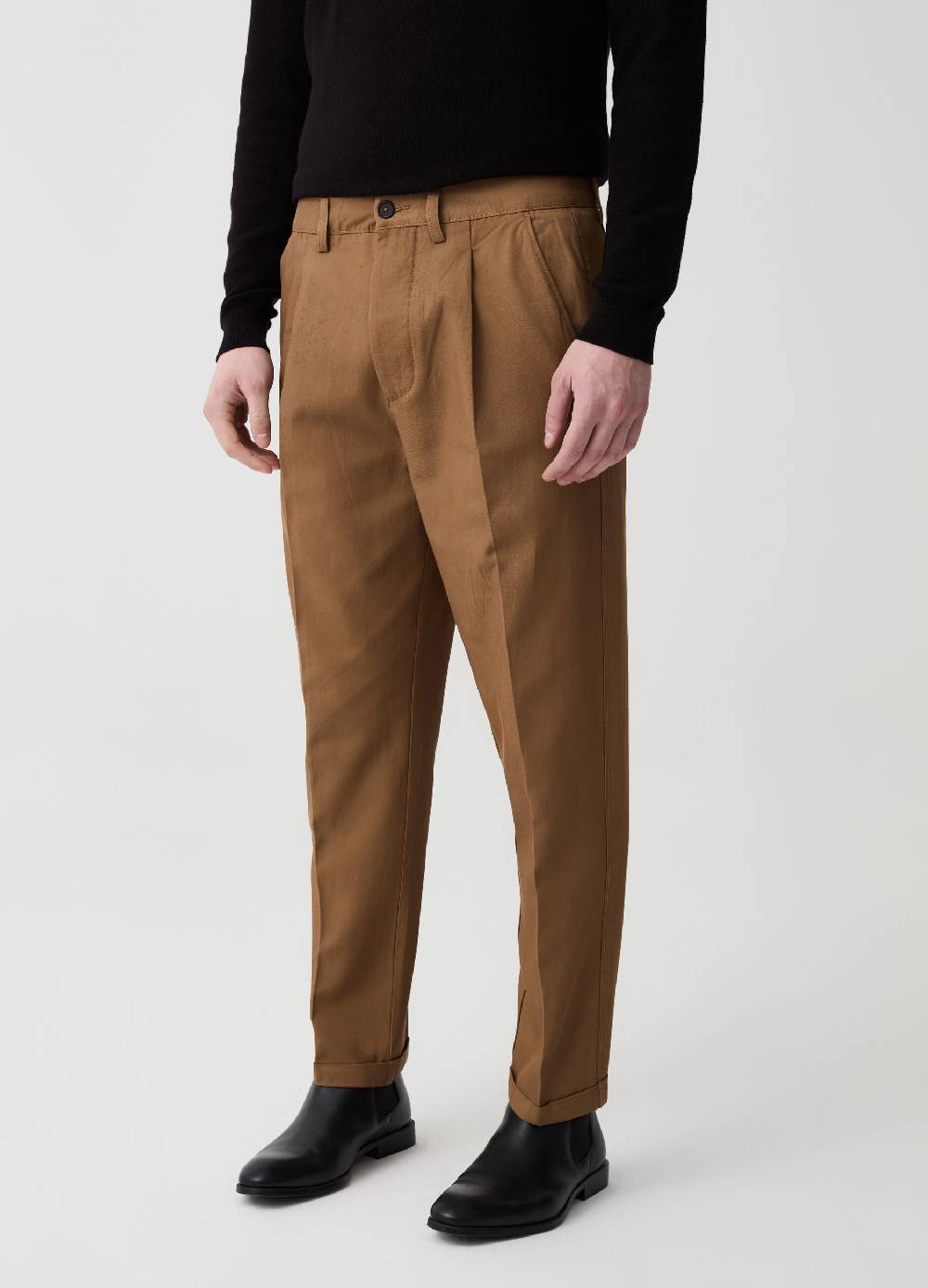 Ovs Pantalone Chino Con Pinces E Risvolti