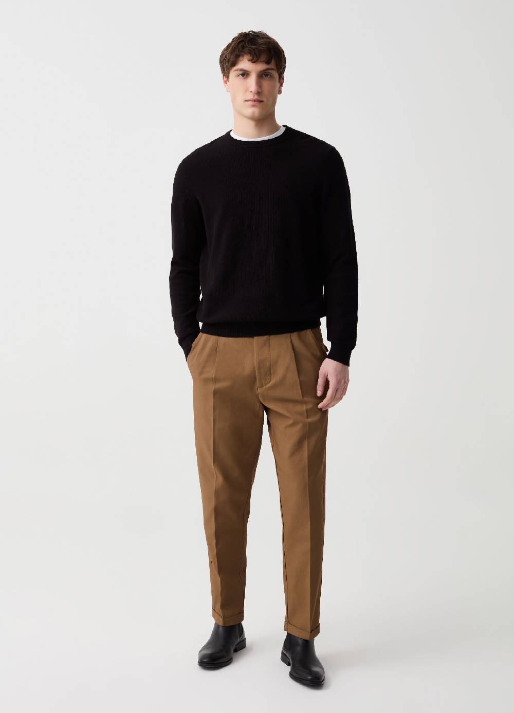 Ovs Pantalone chino con pinces e risvolti