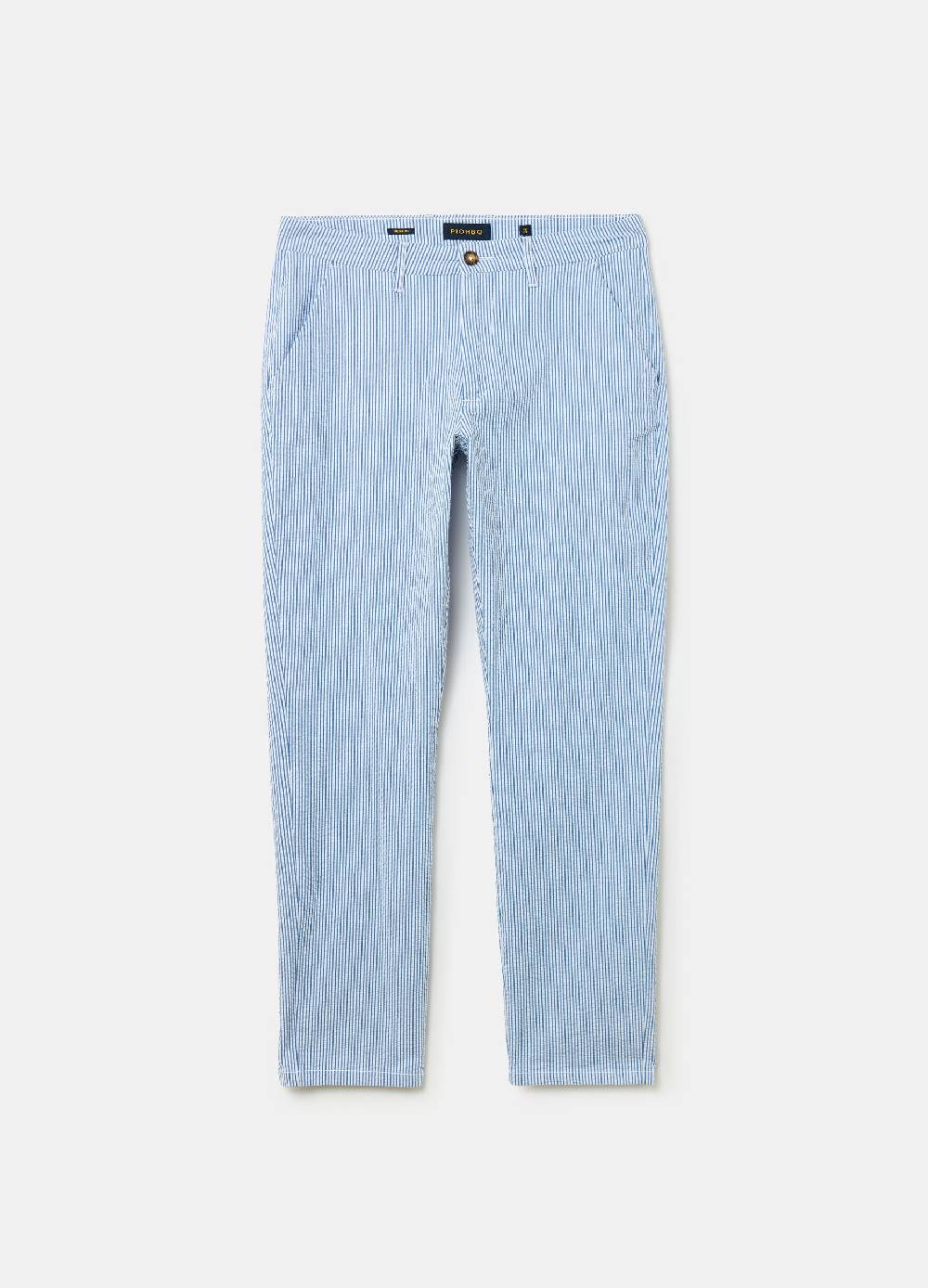 Ovs Pantalone Chino In Seersucker A Righe Sottili