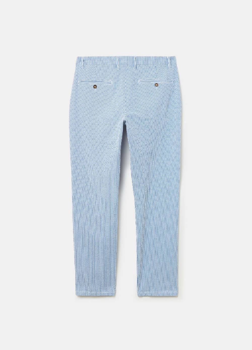 Ovs Pantalone Chino In Seersucker A Righe Sottili