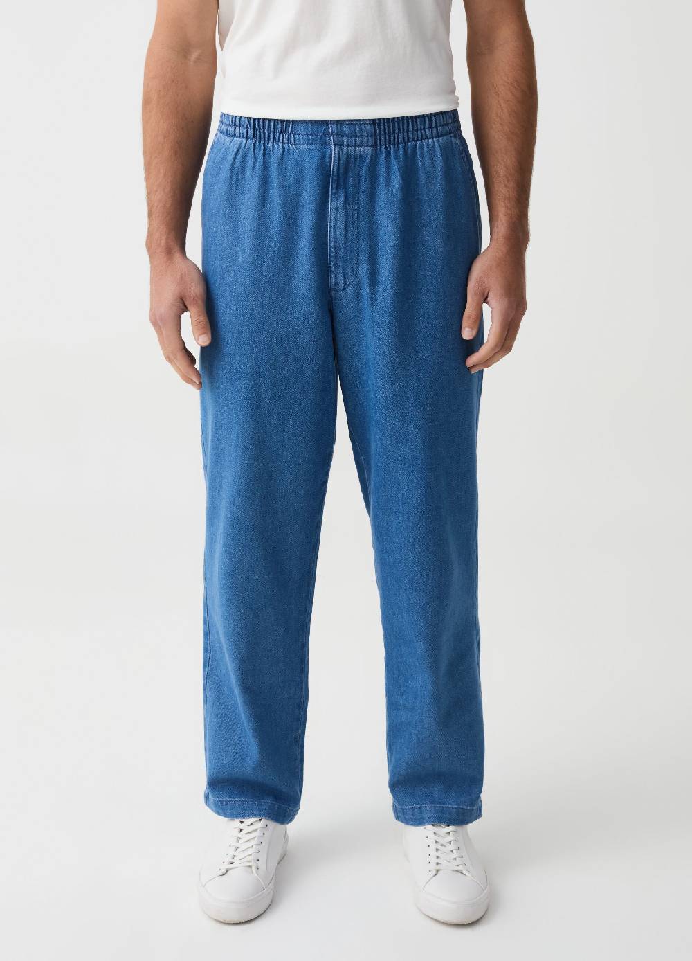 Ovs Pantalone Chino Jogger Relaxed Fit In Denim
