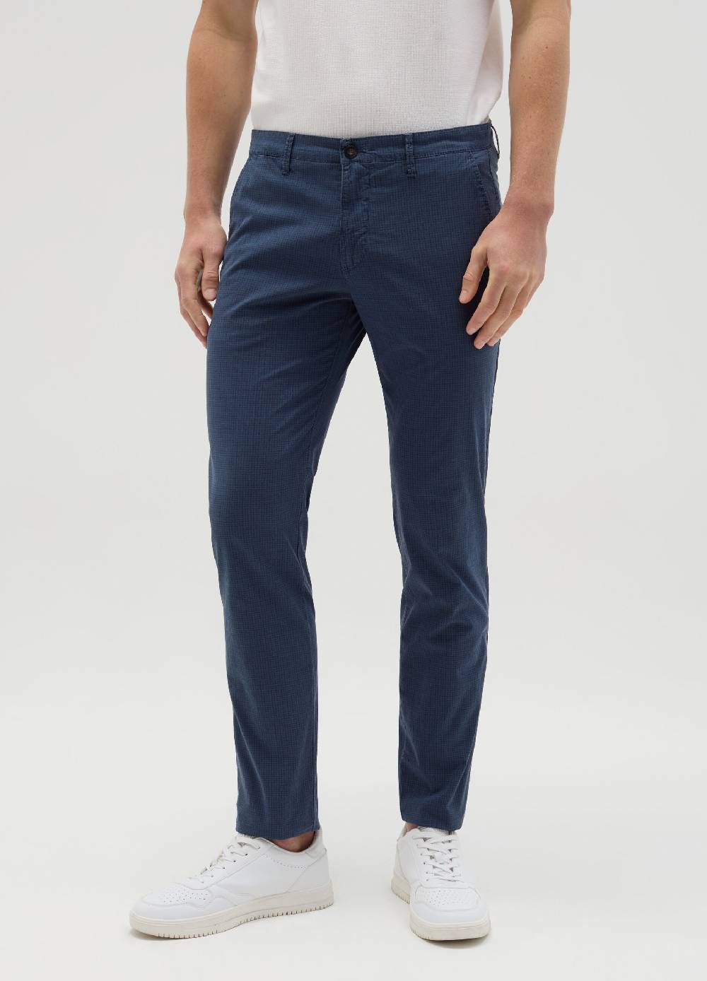 Ovs Pantalone Chino Slim Fit In Seersucker