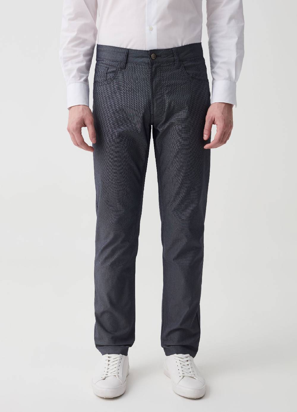 Ovs Pantalone Cinque Tasche Con Micro Trama