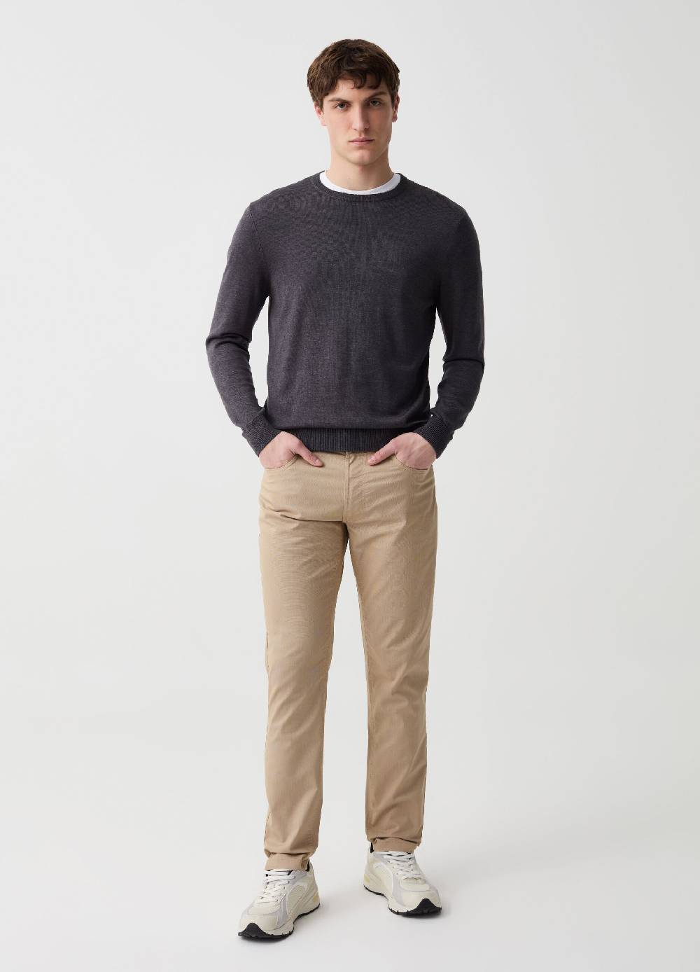 Ovs Pantalone cinque tasche con micro trama