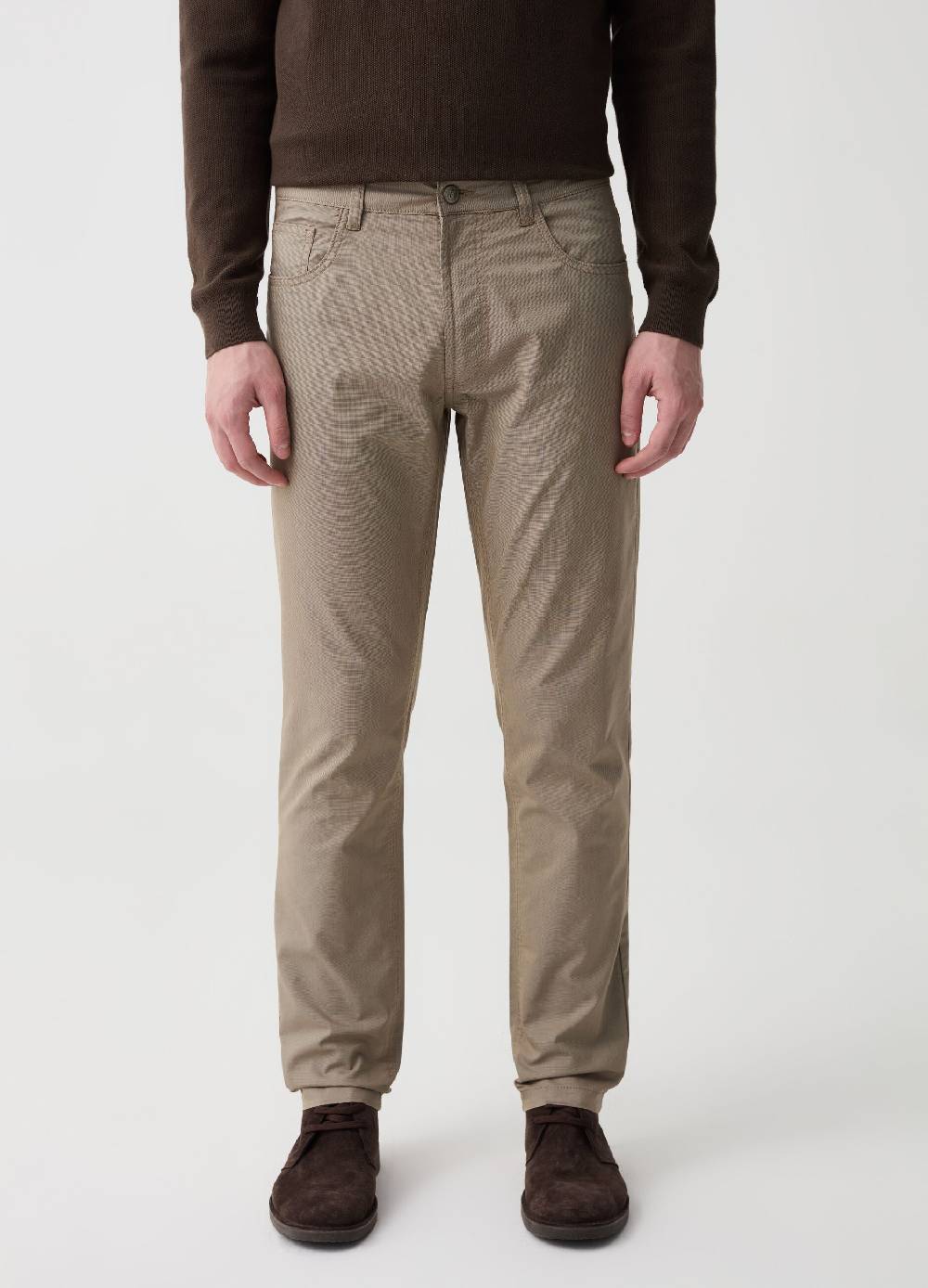 Ovs Pantalone Cinque Tasche Con Micro Trama