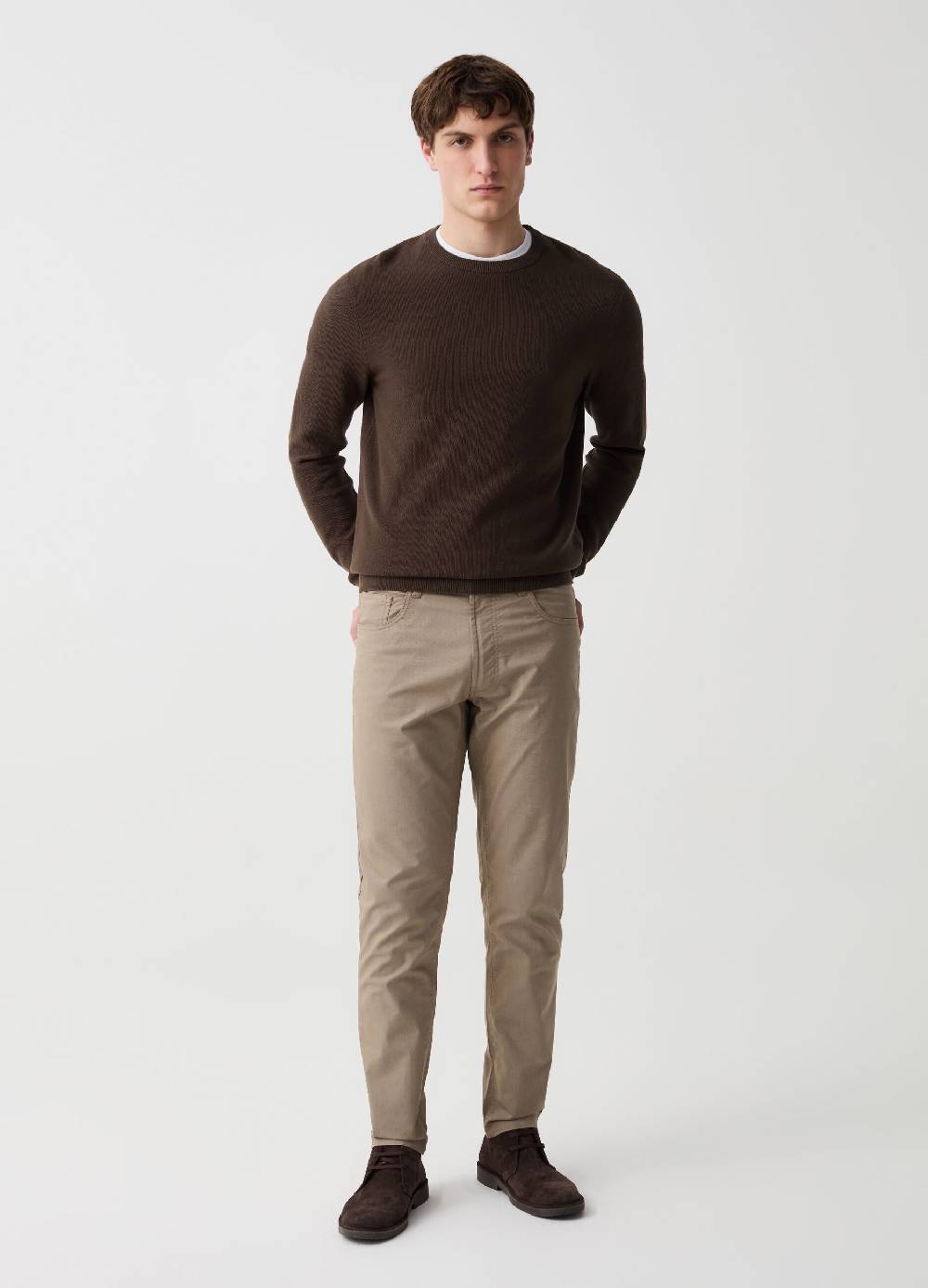 Ovs Pantalone cinque tasche con micro trama