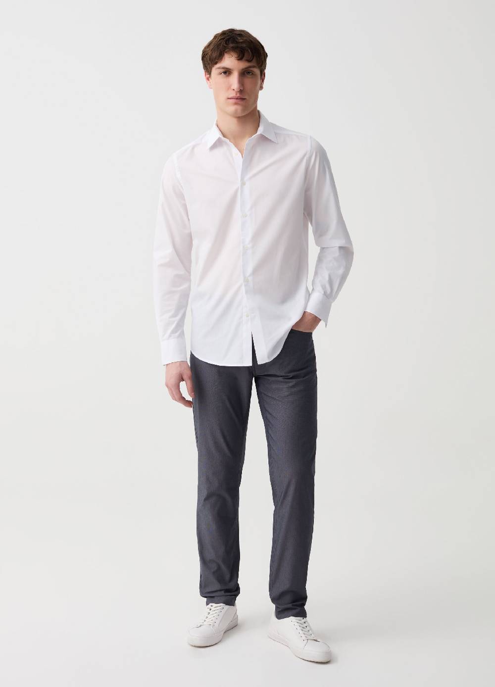 Ovs Pantalone cinque tasche con micro trama