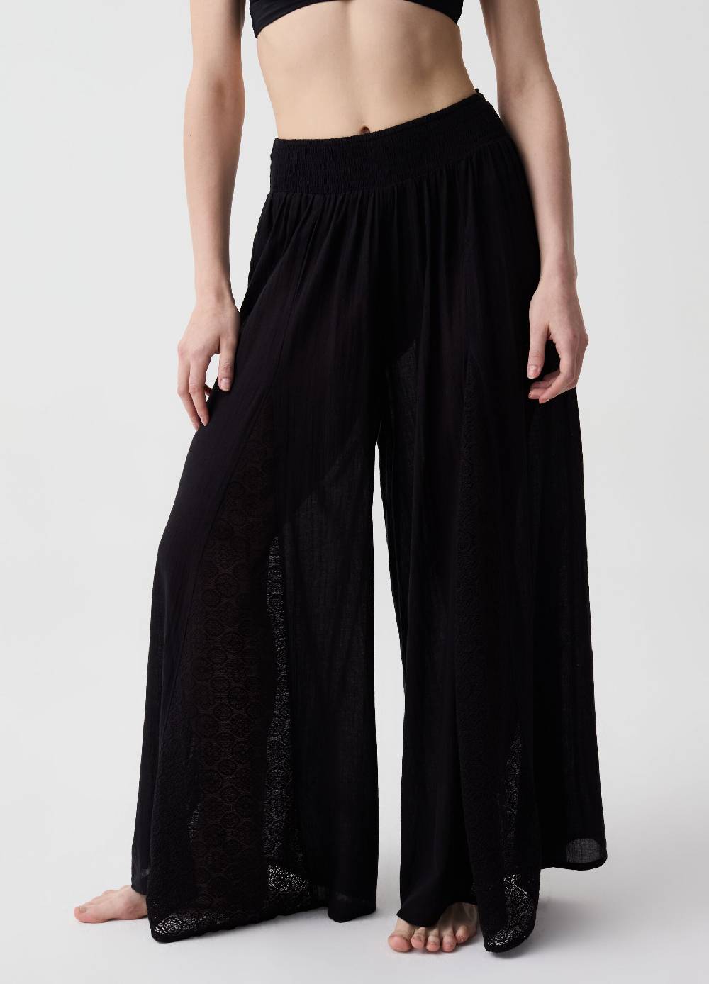 Ovs Pantalone Copri Costume Wide Leg In Pizzo