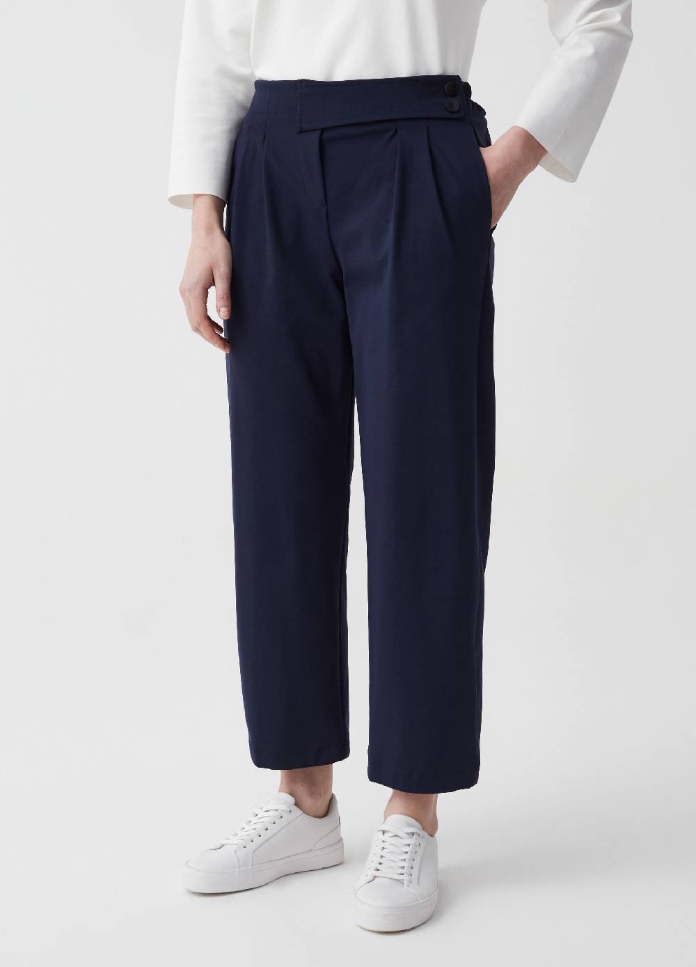 Ovs Pantalone Crop A Sigaretta Con Bottoni