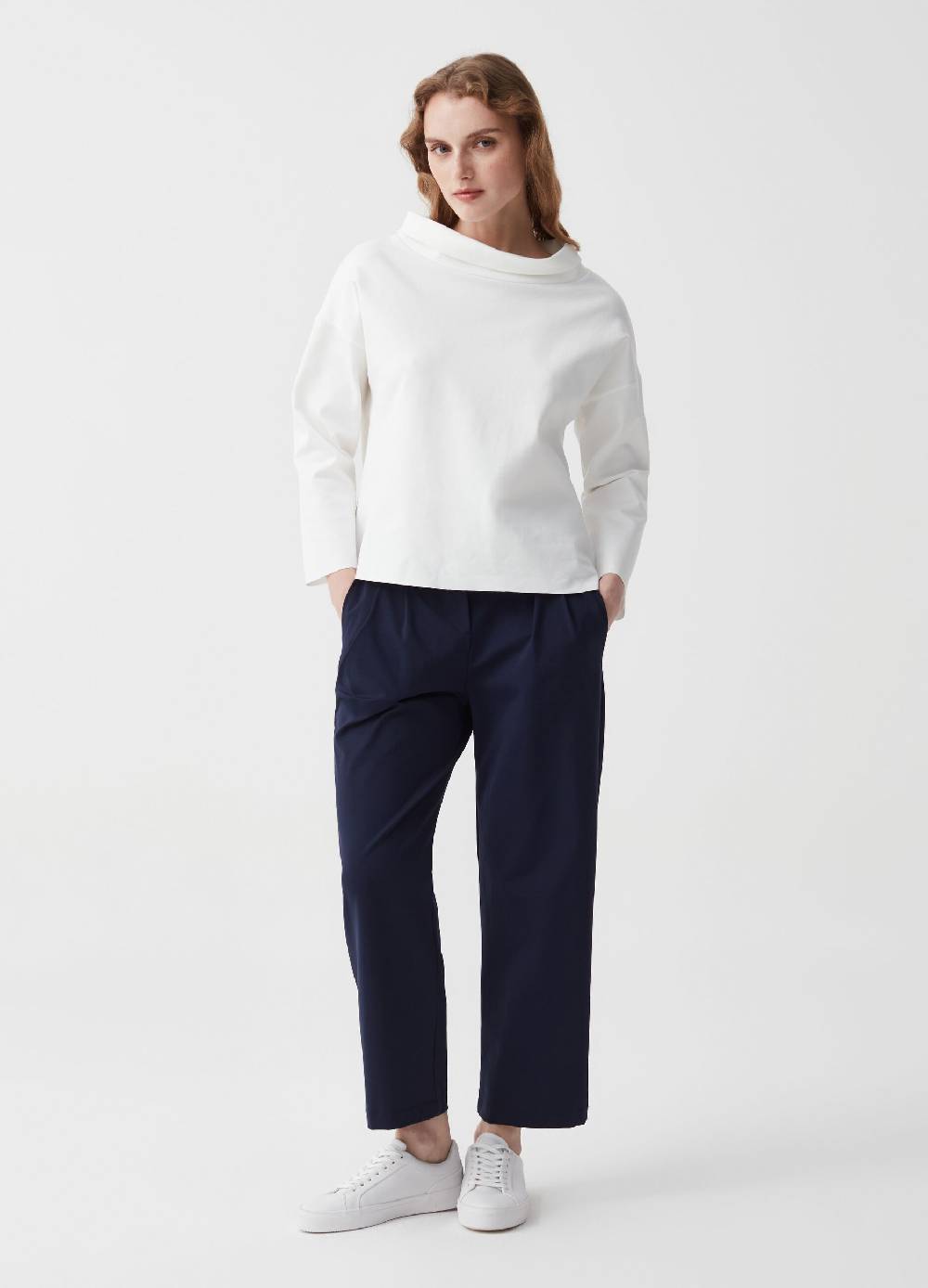 Ovs Pantalone crop a sigaretta con bottoni