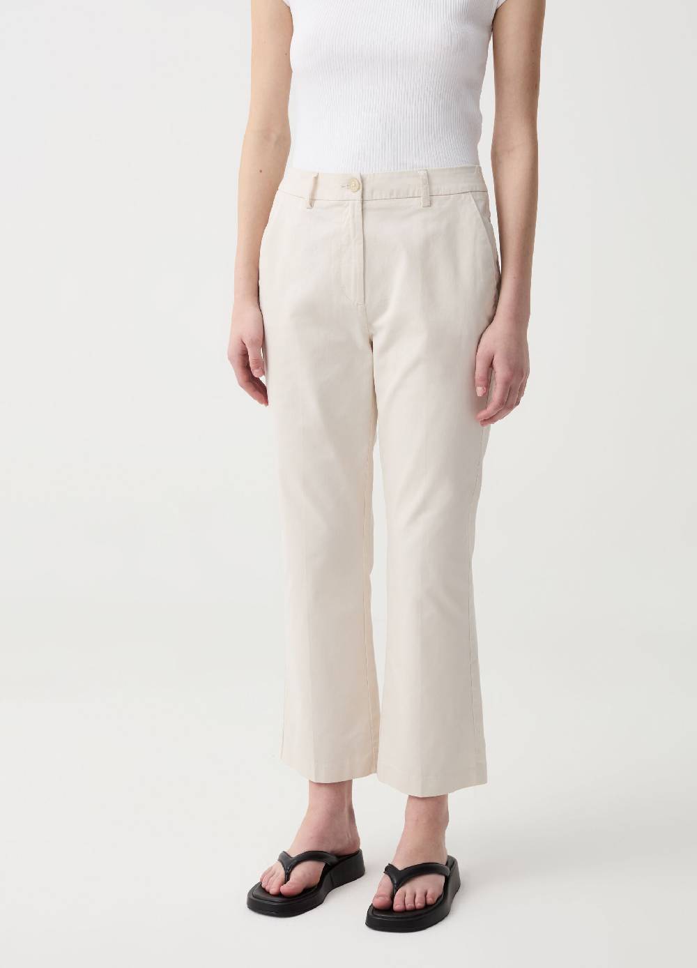 Ovs Pantalone Crop A Sigaretta In Cotone