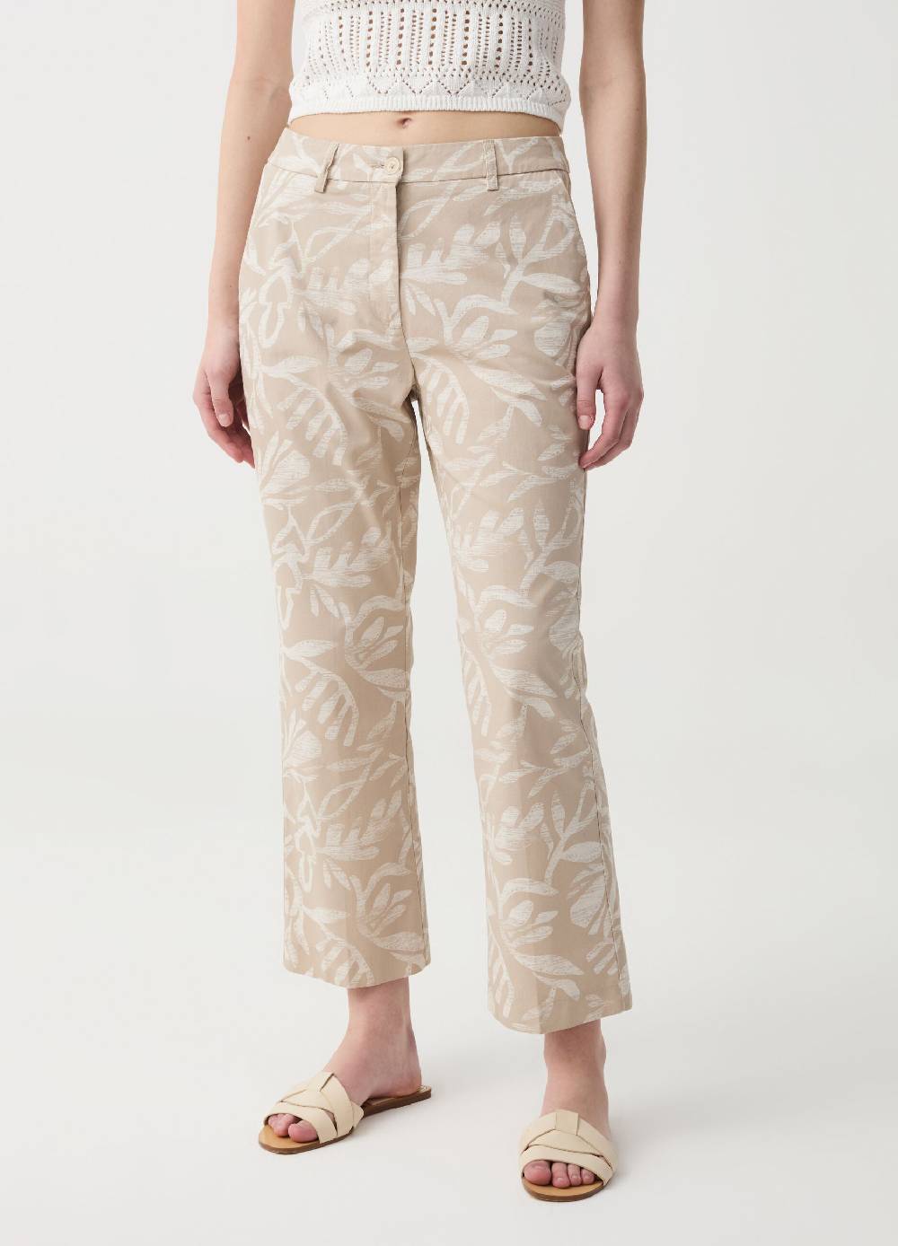 Ovs Pantalone Crop A Sigaretta In Cotone