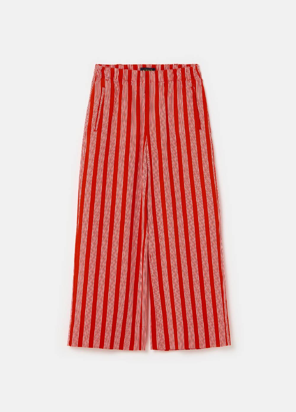 Ovs Pantalone Cropped Wide Leg A Righe Sottili