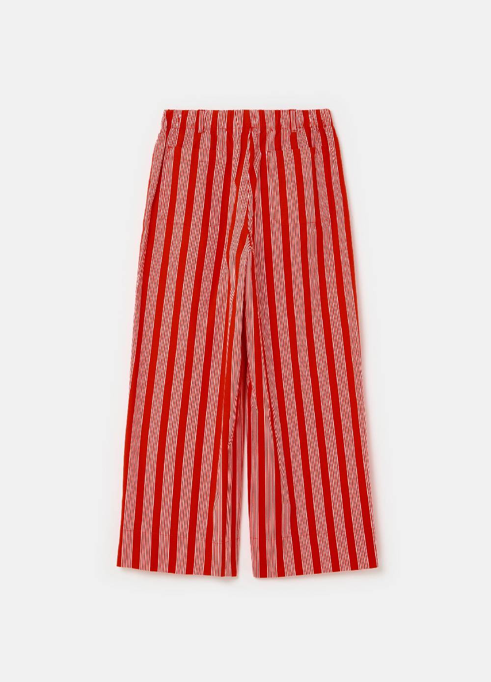 Ovs Pantalone Cropped Wide Leg A Righe Sottili