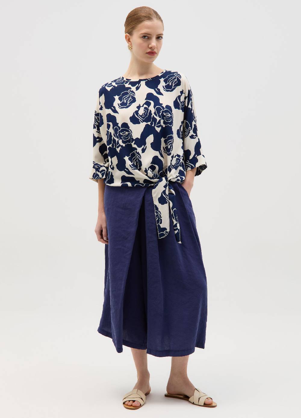 Ovs Pantalone fluido wide leg cropped