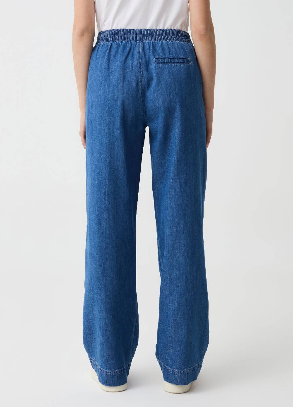 Ovs Pantalone Fluido Wide Leg Effetto Denim