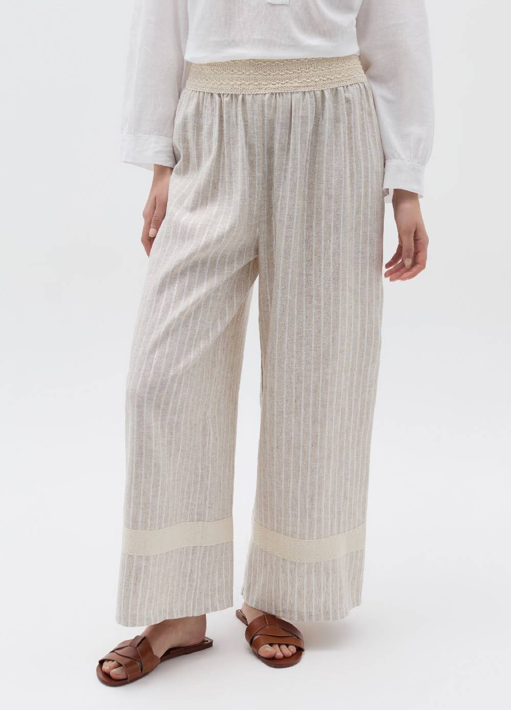 Ovs Pantalone Gessato Con Elastico Esterno Crochet