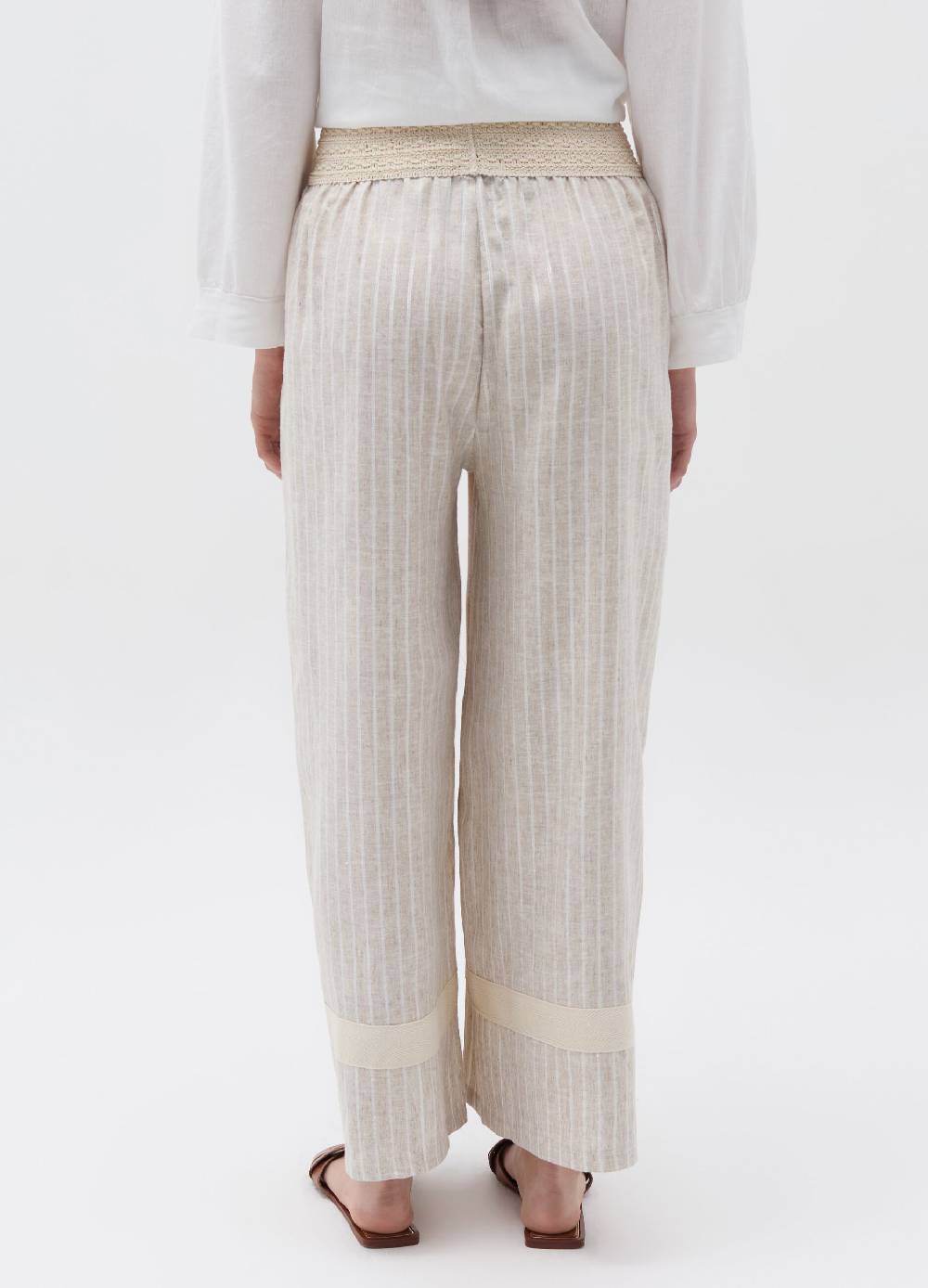 Ovs Pantalone Gessato Con Elastico Esterno Crochet