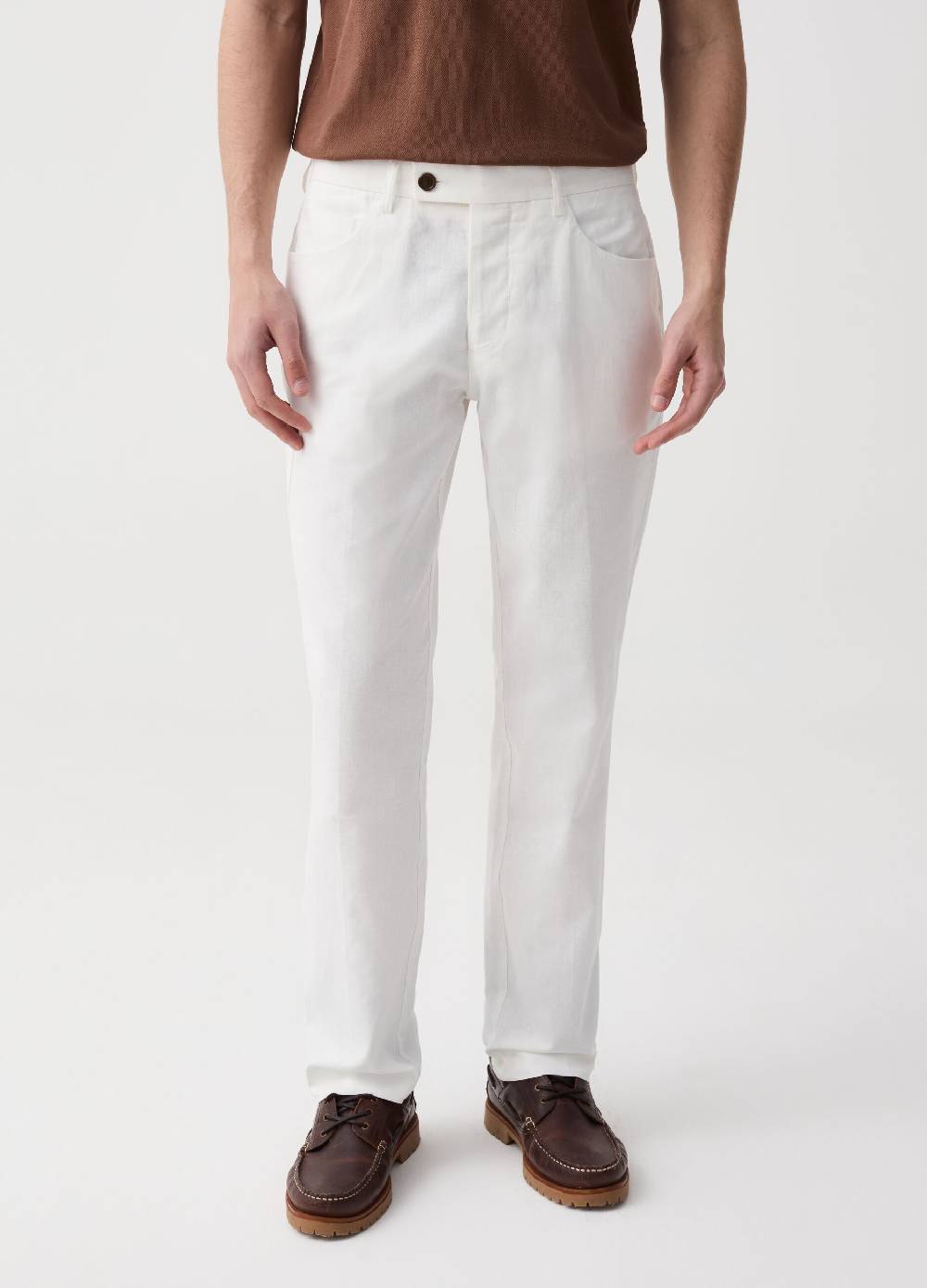 Ovs Pantalone In Lino Cinque Tasche B.ST 1957