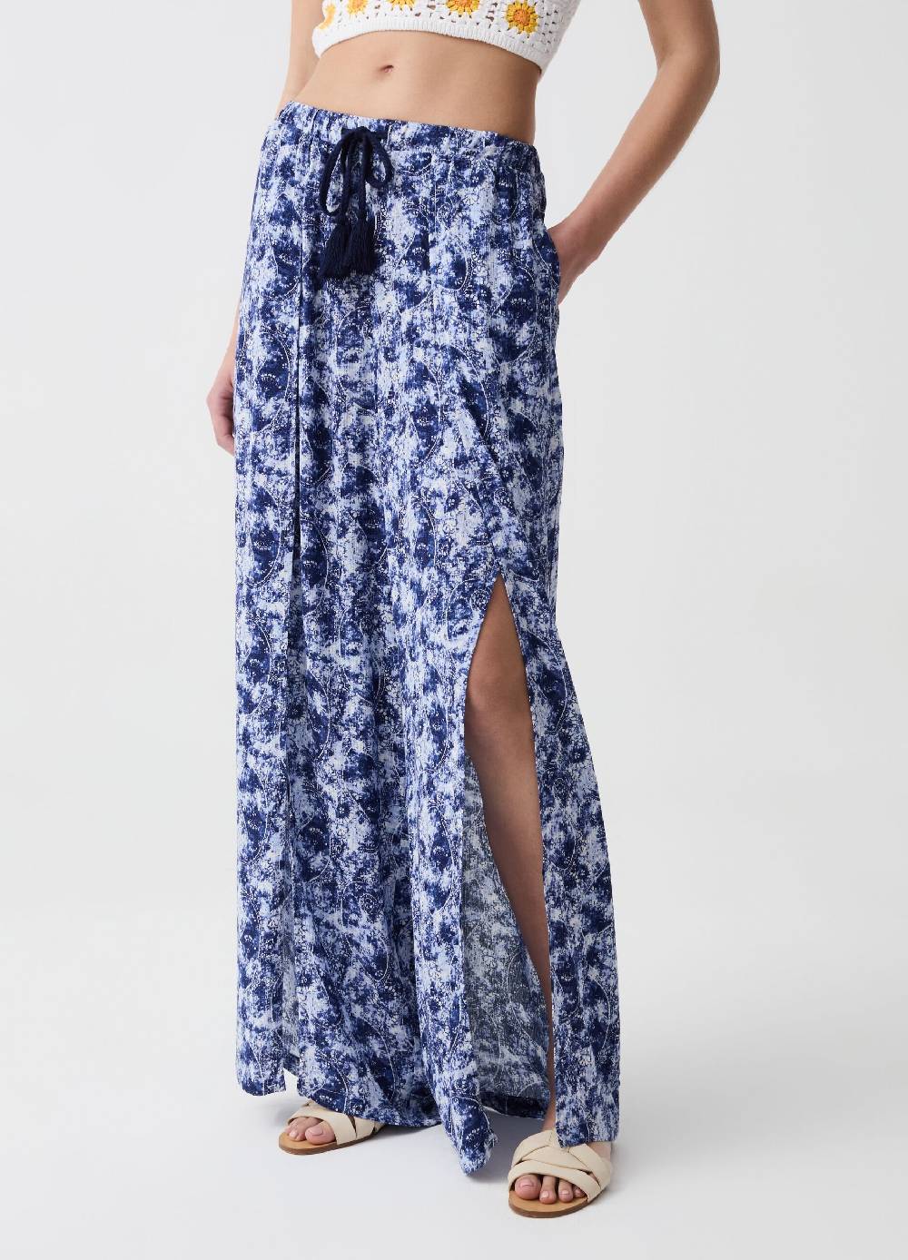 Ovs Pantalone Palazzo Wide Leg Con Spacchi