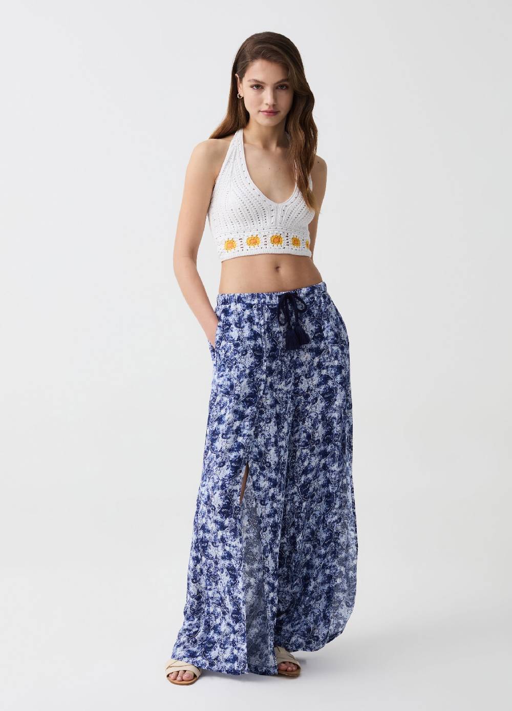 Ovs Pantalone palazzo wide leg con spacchi