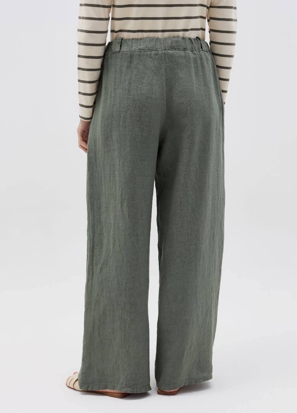 Ovs Pantalone Palazzo Wide Leg In Lino