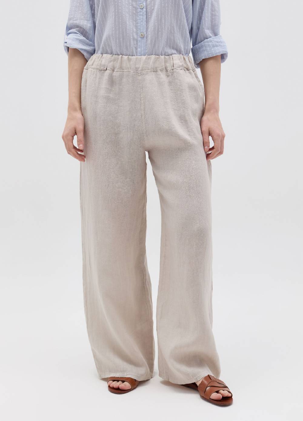 Ovs Pantalone Palazzo Wide Leg In Lino