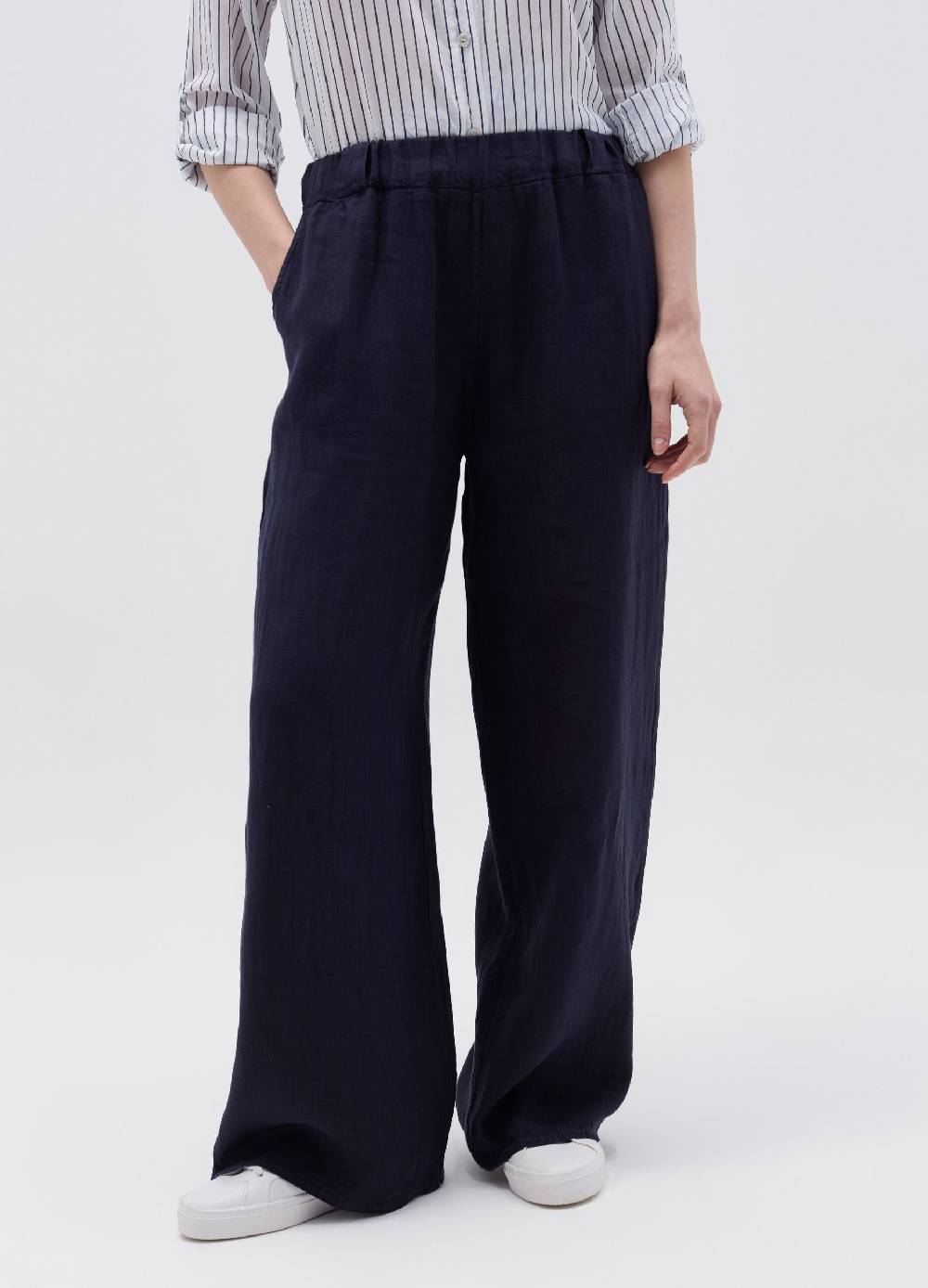 Ovs Pantalone Palazzo Wide Leg In Lino