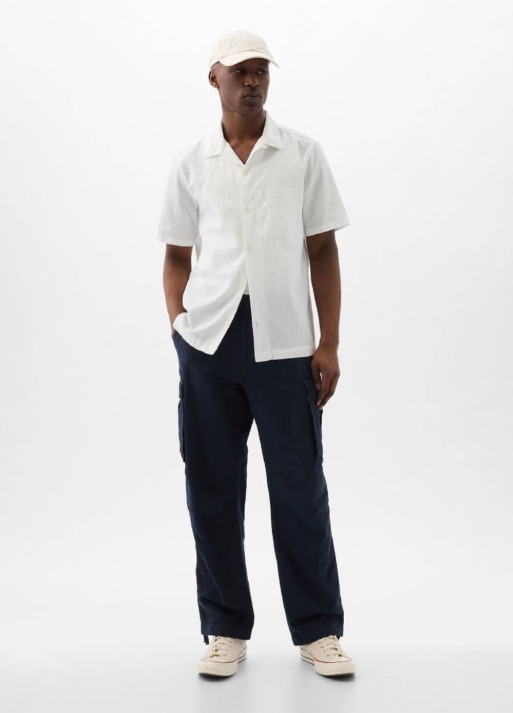 Ovs Pantalone parachute cargo in lino e cotone