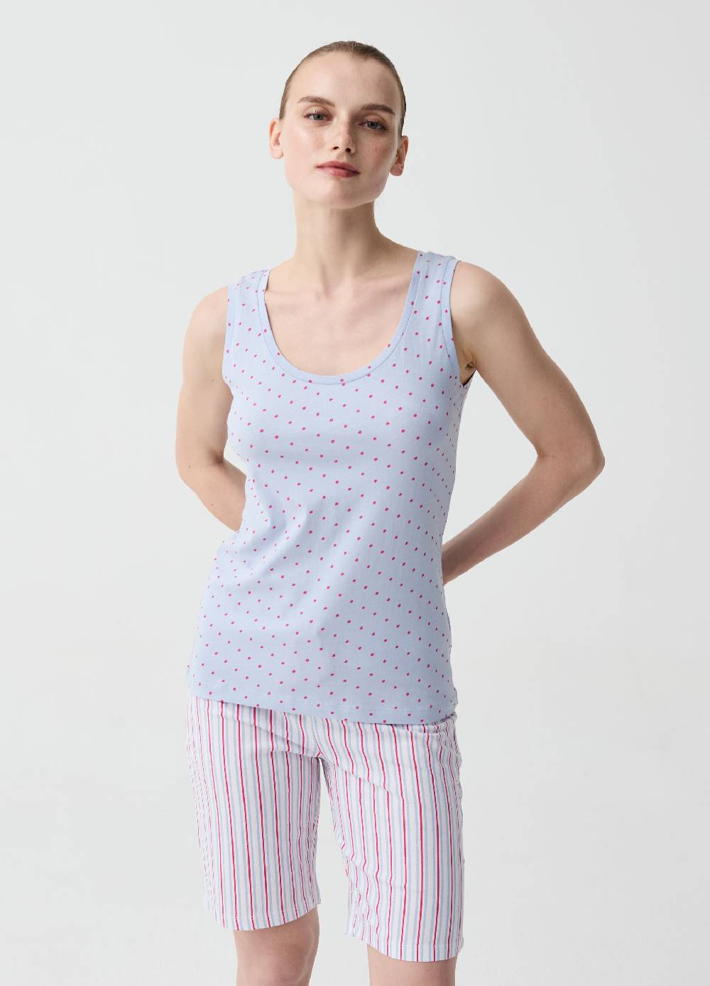 Ovs Pantalone pigiama corto a righe multicolore