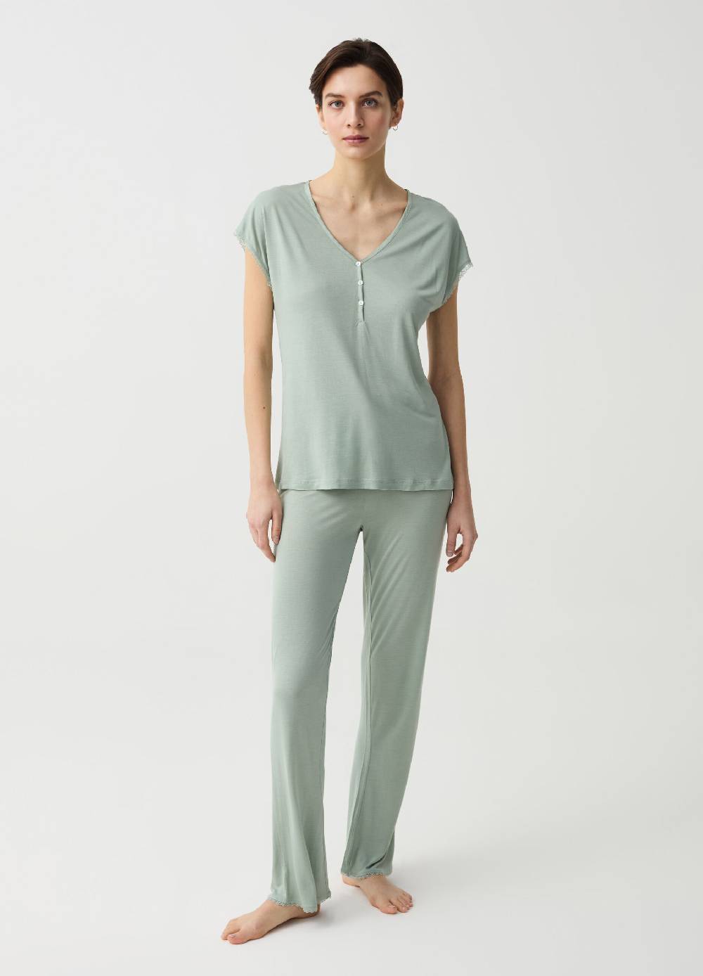 Ovs Pantalone pigiama in viscosa tinta unita