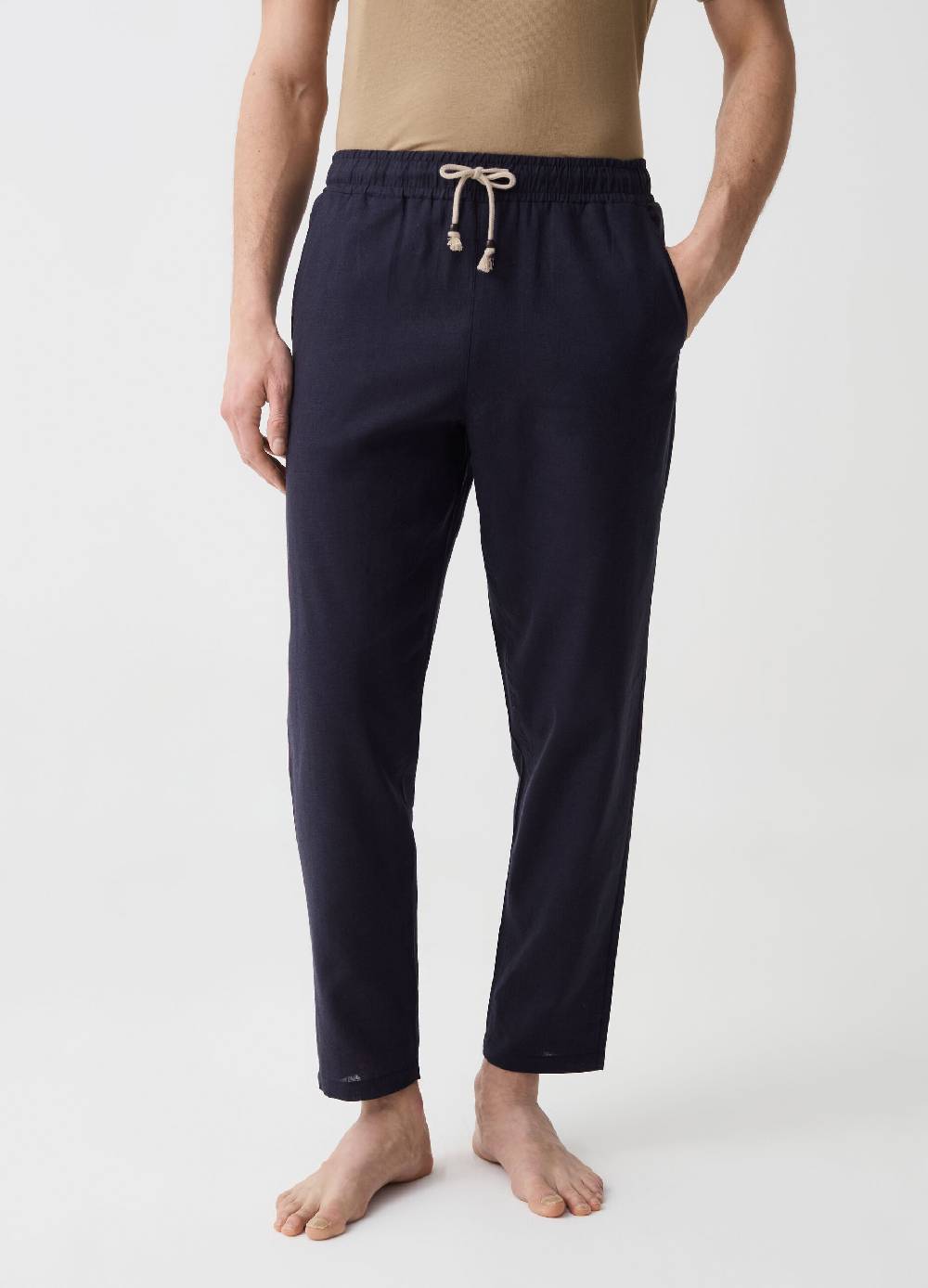 Ovs Pantalone Pigiama Lungo In Lino E Cotone