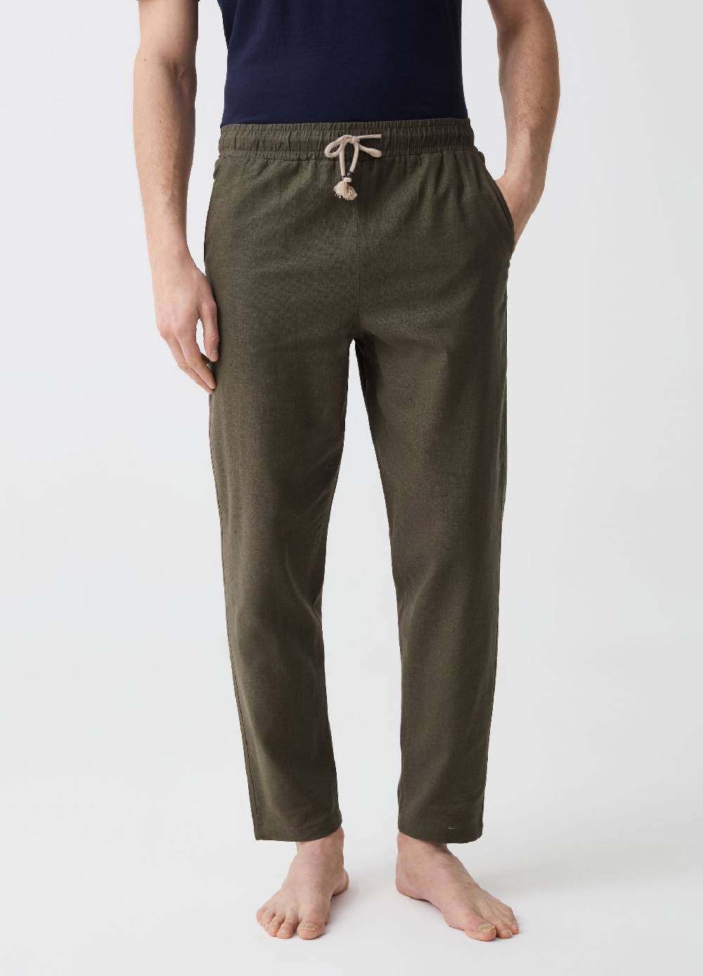 Ovs Pantalone Pigiama Lungo In Lino E Cotone