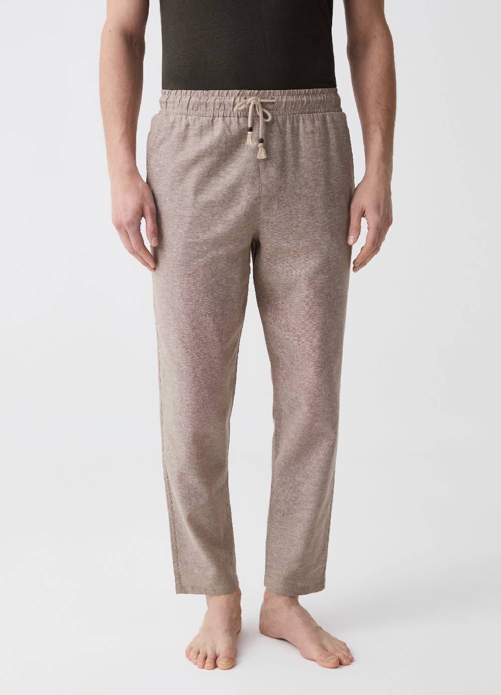 Ovs Pantalone Pigiama Lungo In Lino E Cotone