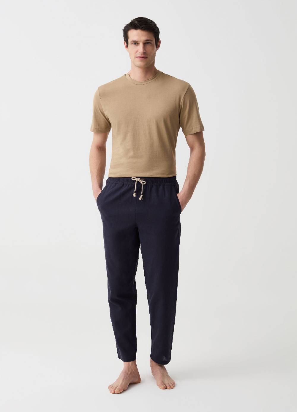 Ovs Pantalone pigiama lungo in lino e cotone