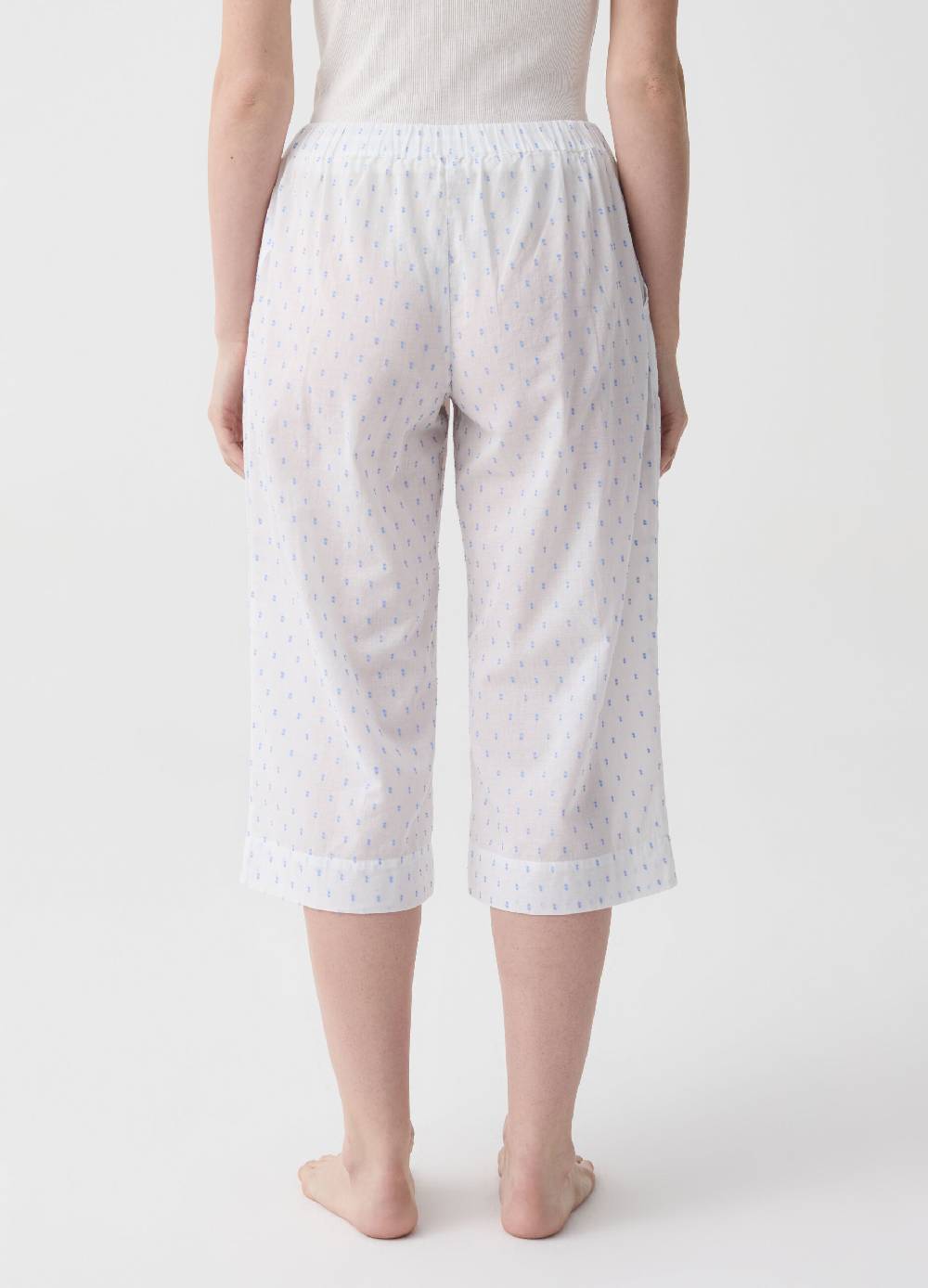 Ovs Pantalone Pigiama Pinocchietto In Cotone Dobby