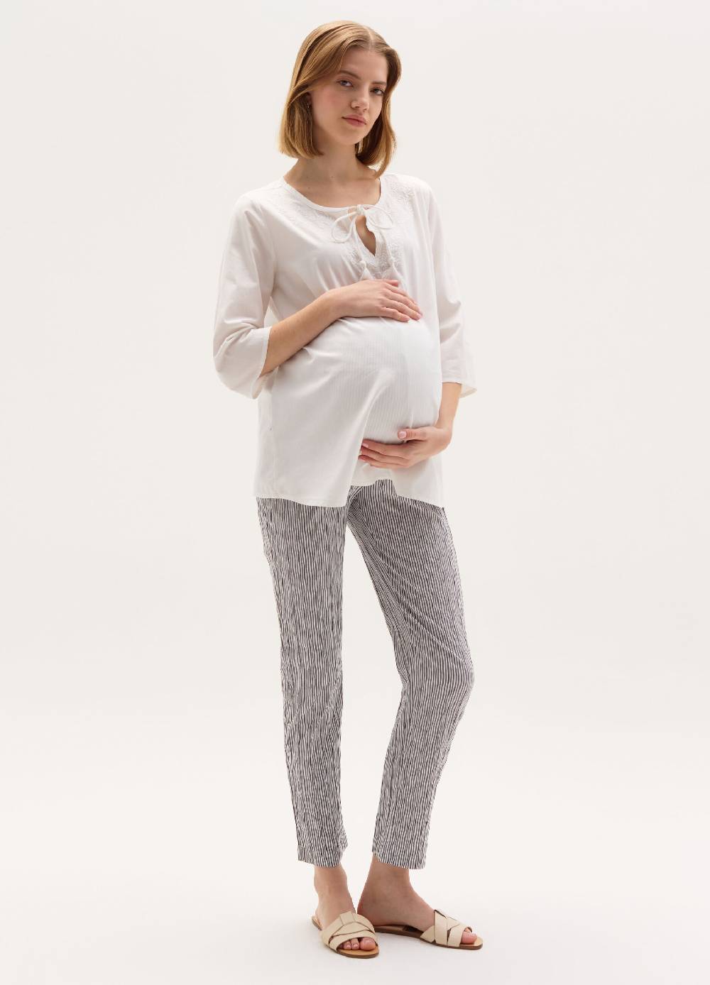 Ovs Pantalone premaman a righe sottili