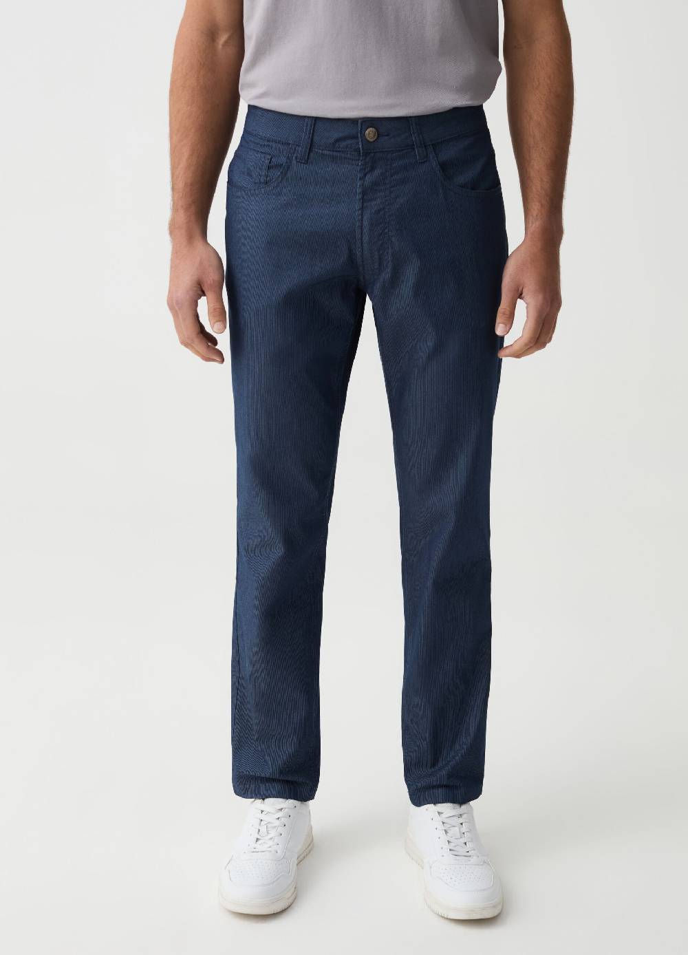 Ovs Pantalone Slim Fit A Righe Sottili