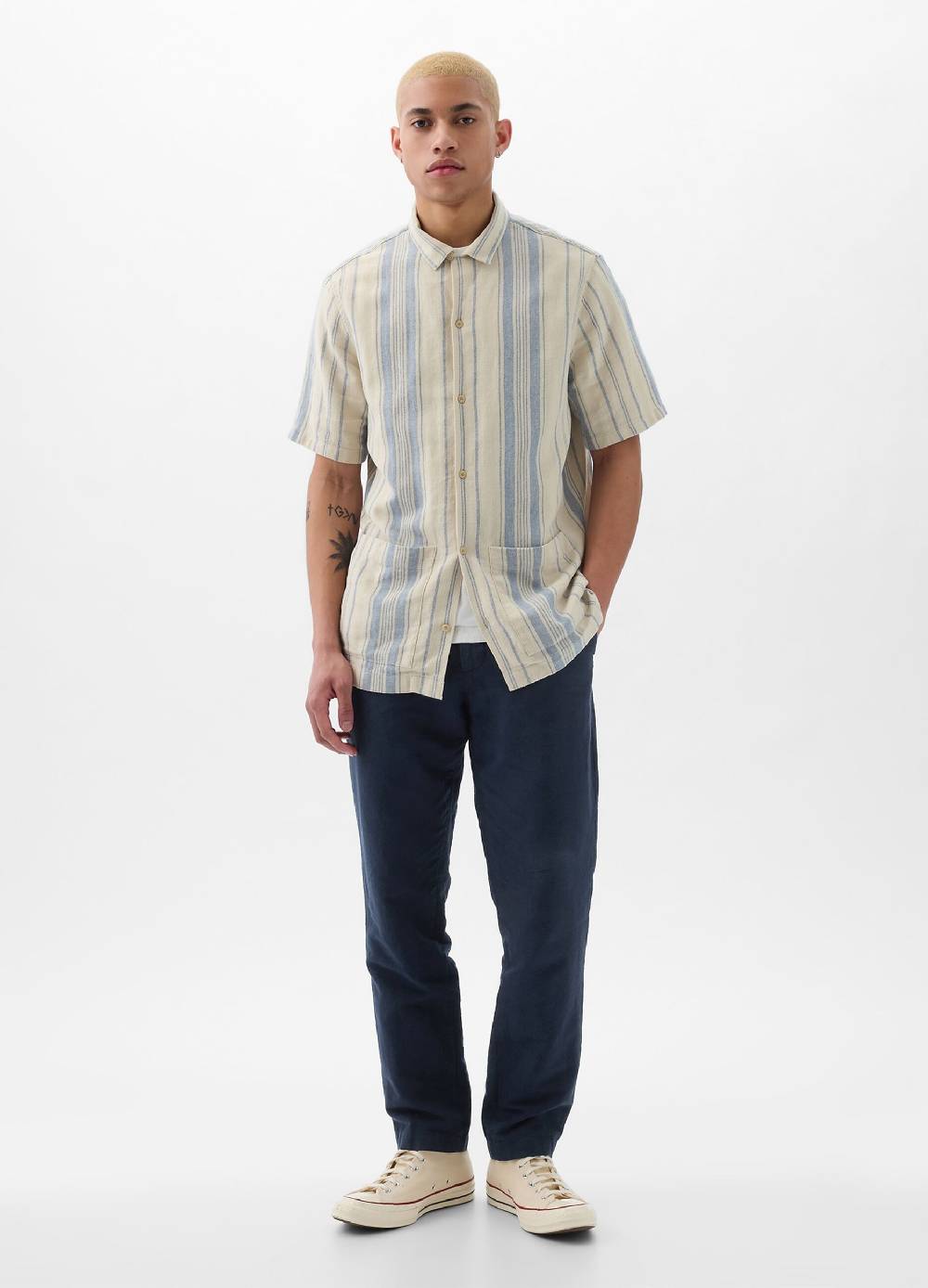 Ovs Pantalone slim fit in lino e cotone