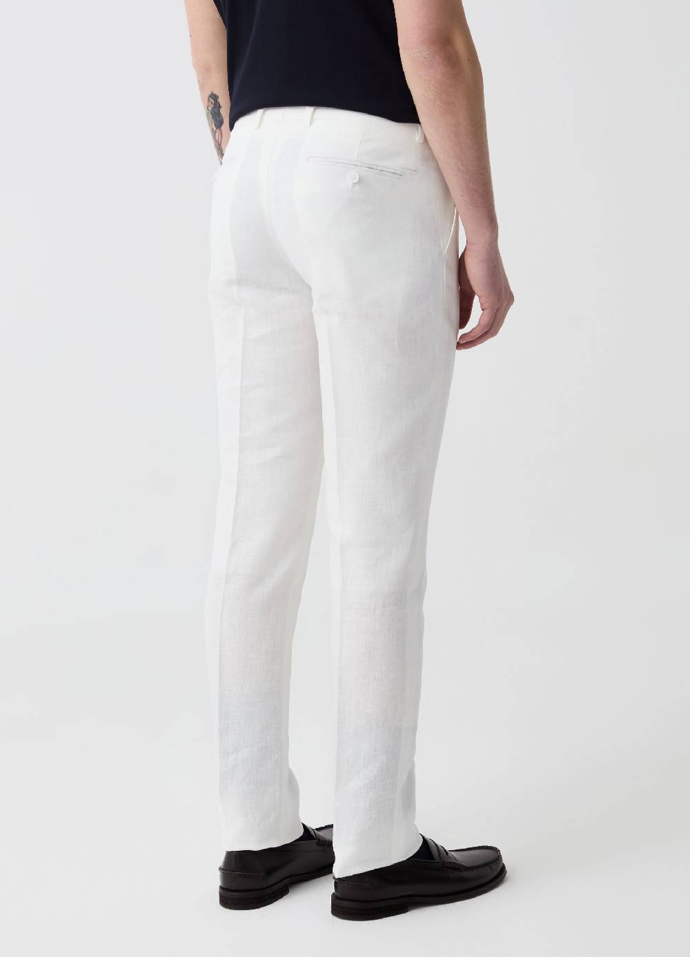 Ovs Pantalone Slim Fit In Lino Tinta Unita
