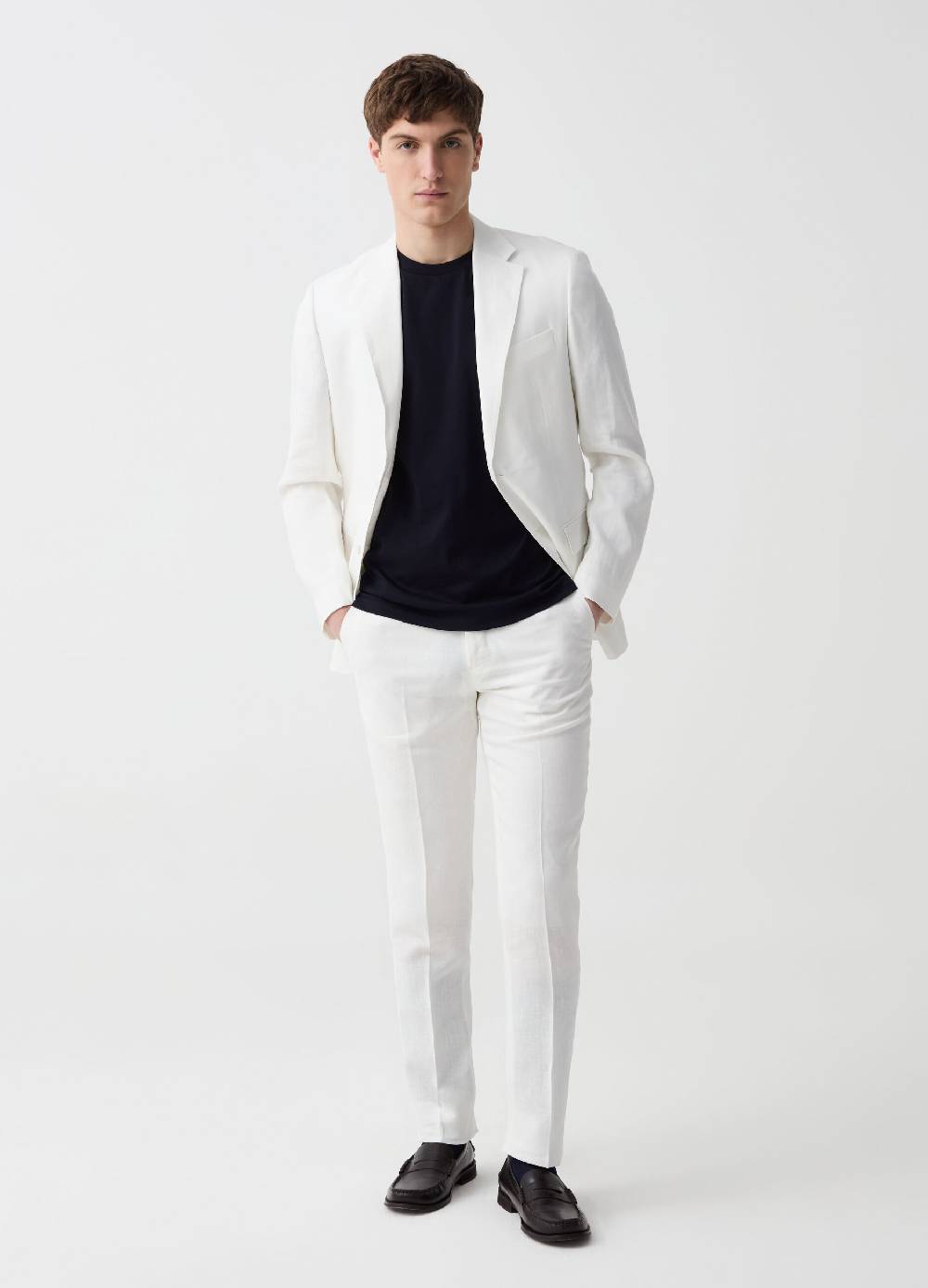 Ovs Pantalone slim fit in lino tinta unita