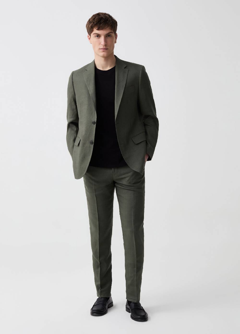 Ovs Pantalone slim fit in lino tinta unita
