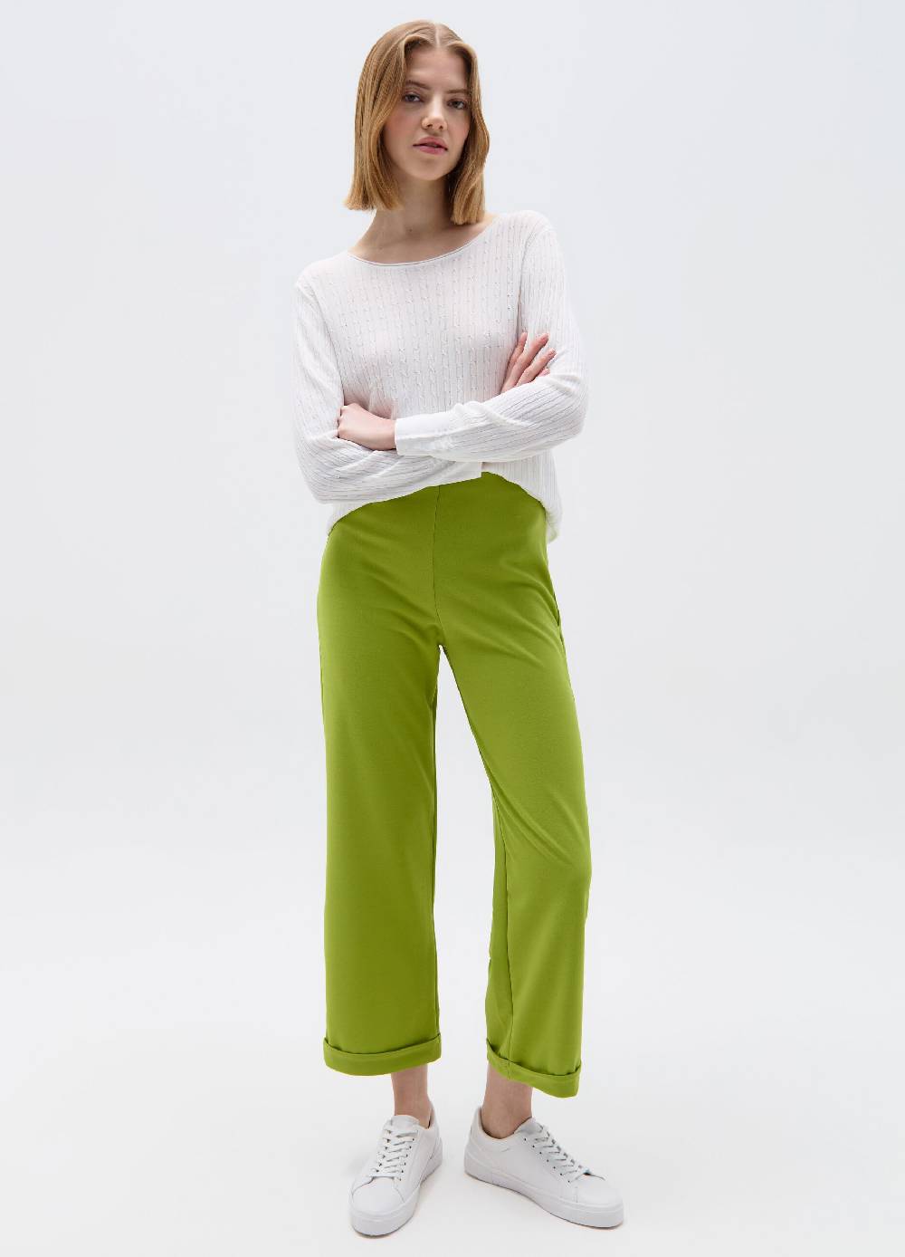 Ovs Pantalone straight fit con risvolti