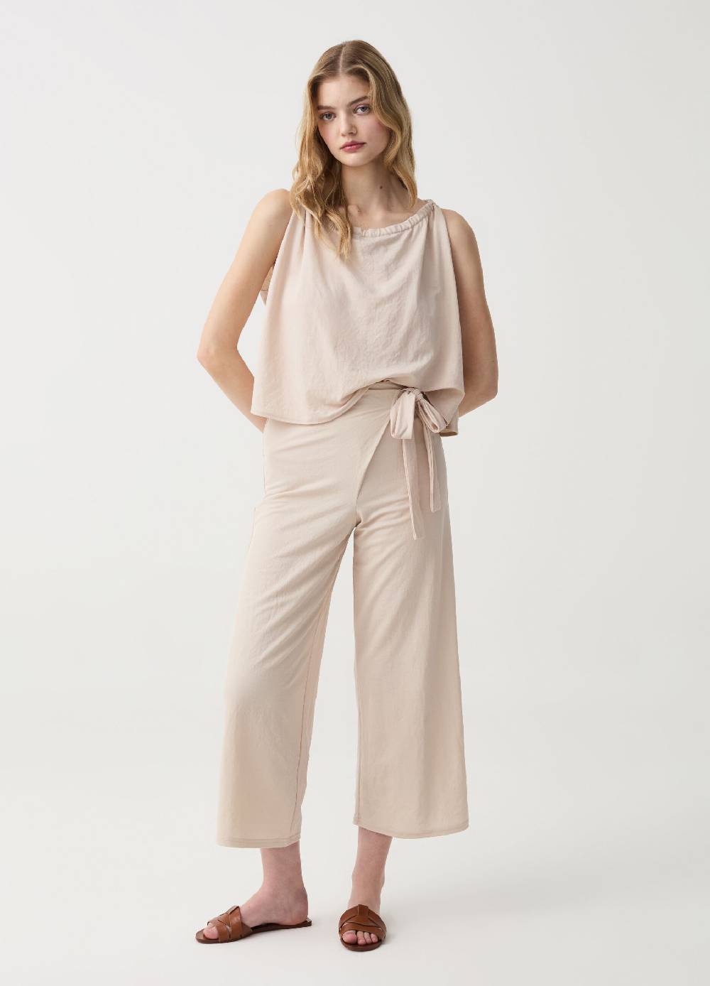 Ovs Pantalone wide leg a portafoglio